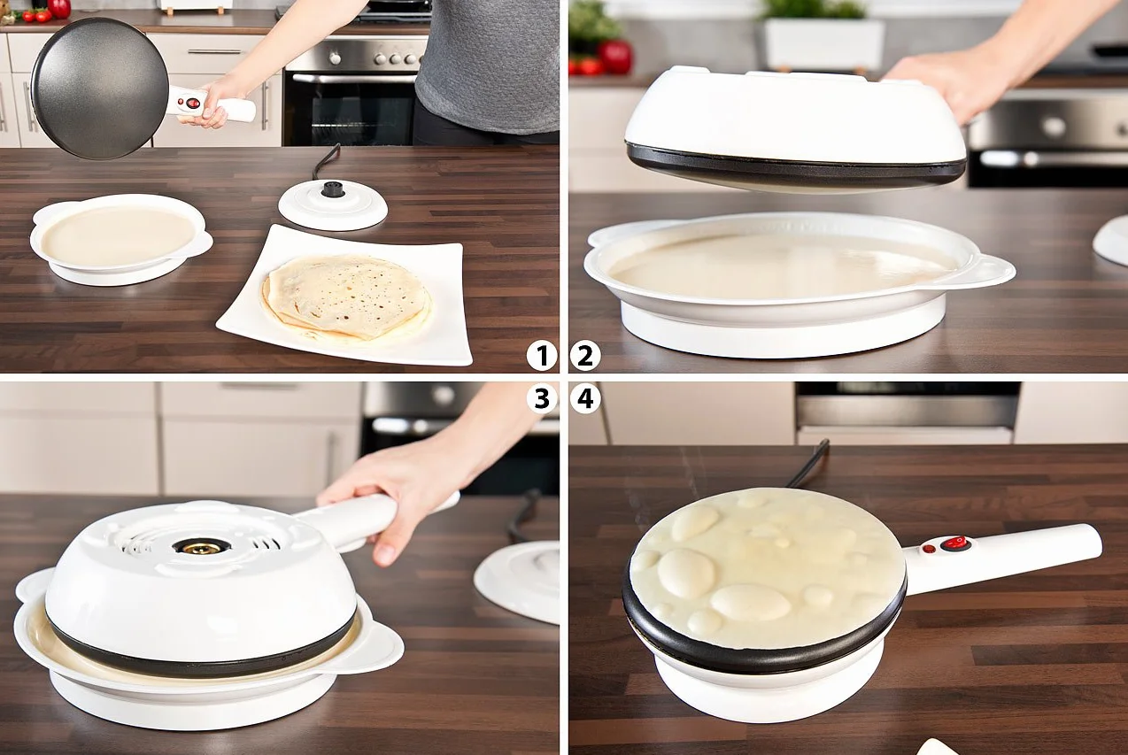 Rosenstein & Söhne Crepiere elettriche - Crepe Maker: Macchina per crêpes wireless, Non detenzione, Temperatura automatica, 20 cm, 800 W (senza fili Crepes Maker, Crepes padella, Pancakes)