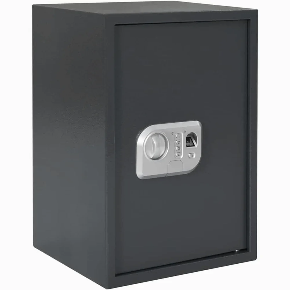 Cassaforte elettronica per mobili, 35 x 31 x 50 cm, in acciaio, con serratura a combinazione, cassaforte digitale per documenti per ufficio e casa, grigio scuro