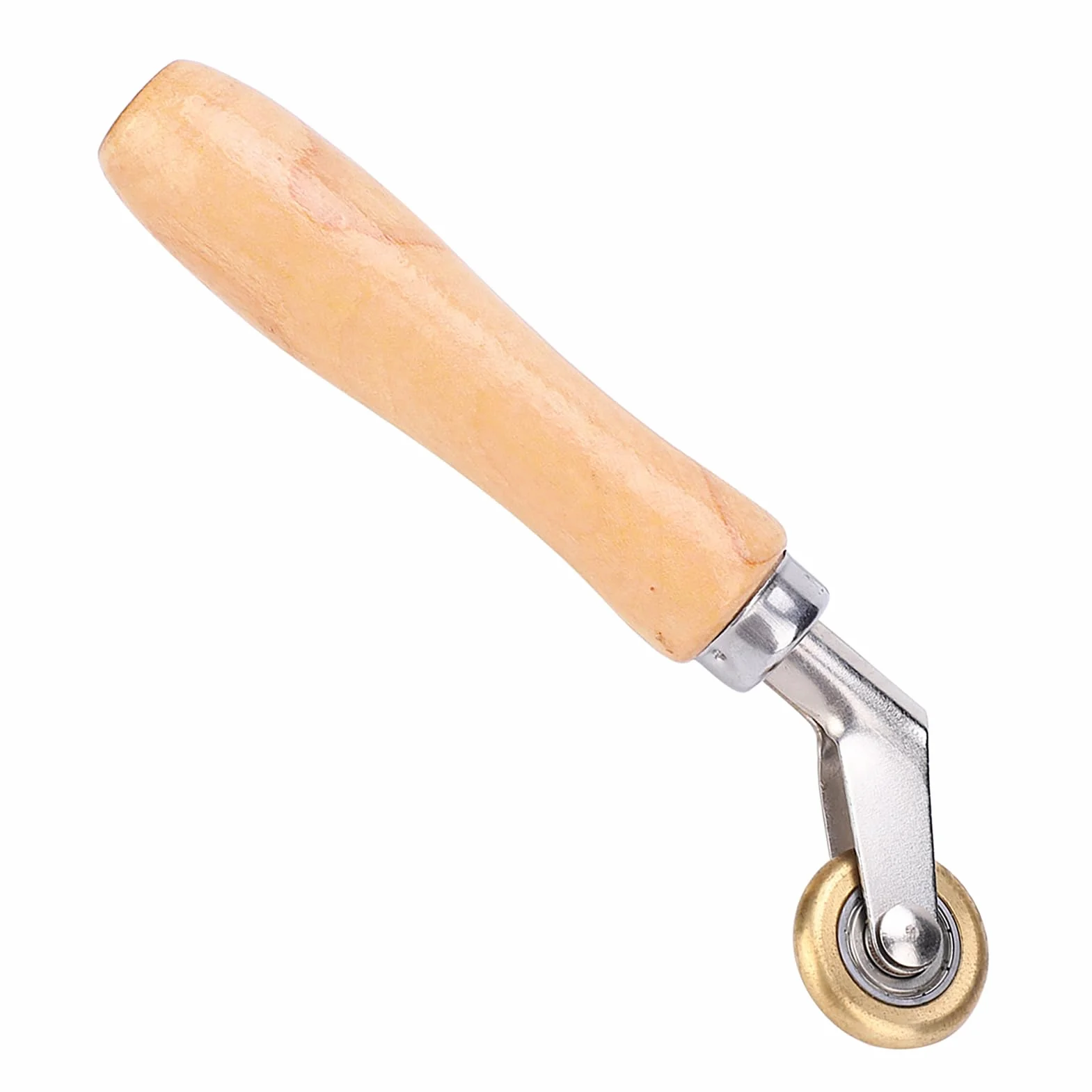 Rullo di Saldatura in Ottone con Impugnatura in Legno, Ruota Pressa Cucitura 30 Mm per PVC/telone/Saldatura di Materiale Impermeabile - Impedisce la Rottura e la Deformazione,