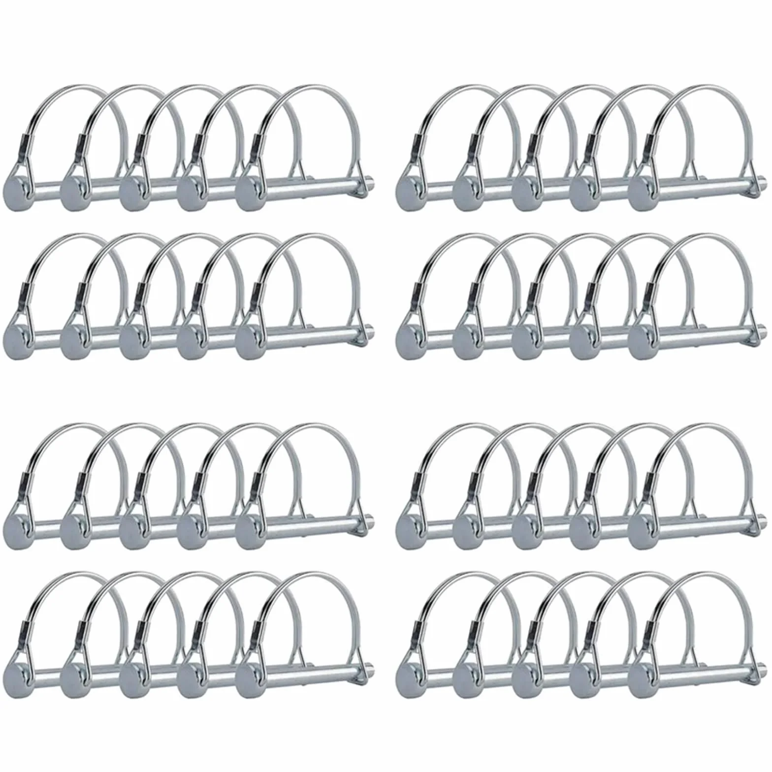 Perno di accoppiamento for rimorchio, perno bloccaggio dell'albero 70x8mm Argento Confezione da 10 perni del filo attacco con fermo for ad arco tondo