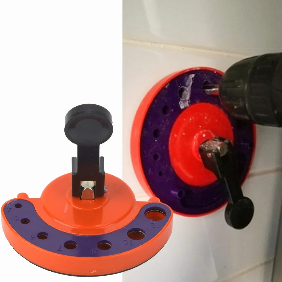 Punta per Trapano Diamantato Guida per Aperture in Vetro Localizzatore Regolabile per Apertura del Foro per Piastrelle in Ceramica Set di Dispositivi per per con Base a Vuoto