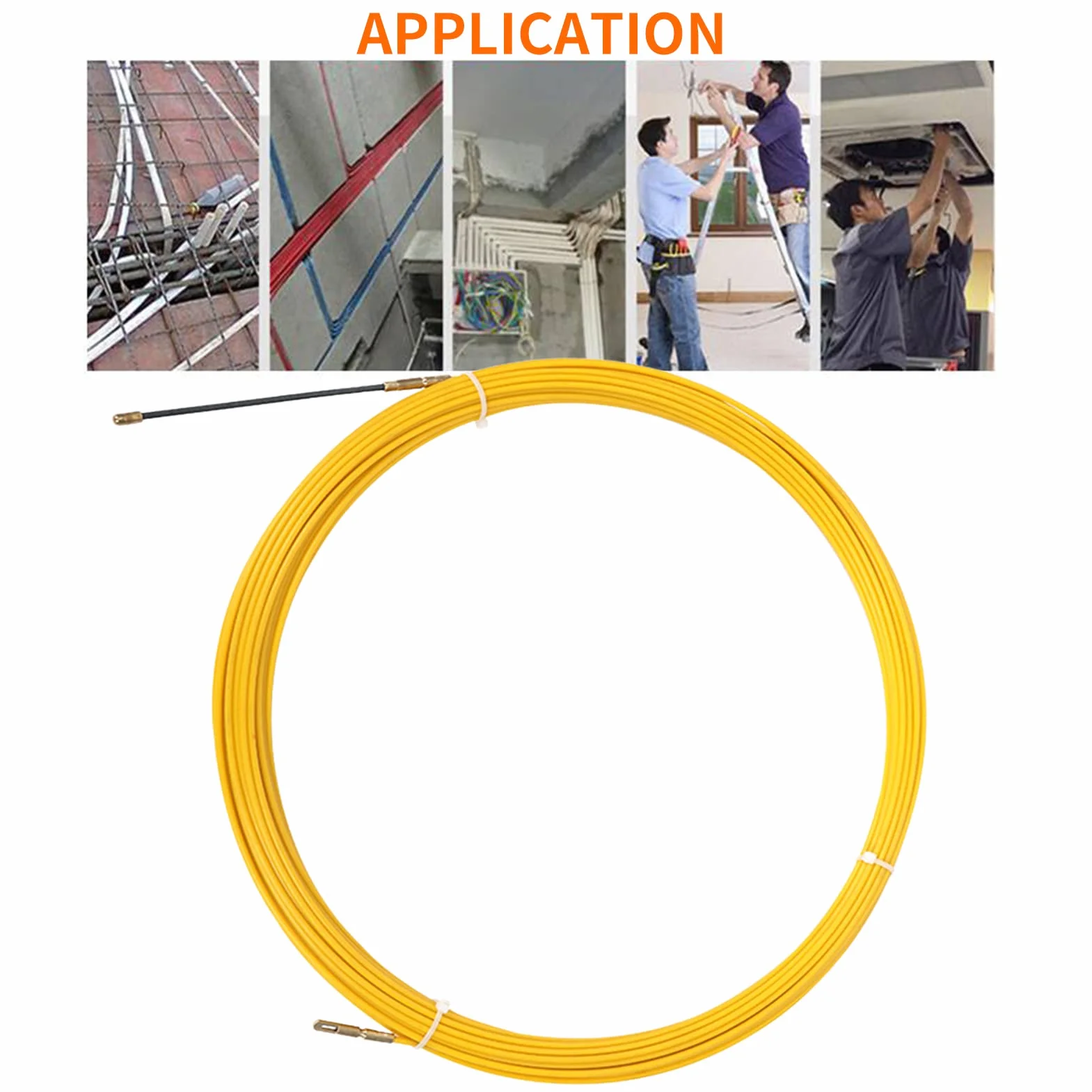 3mm-20M Sonda Tiracavi,Estrattore Cavi Elettrici in fibra di vetro, Fish Tape,Cable Puller