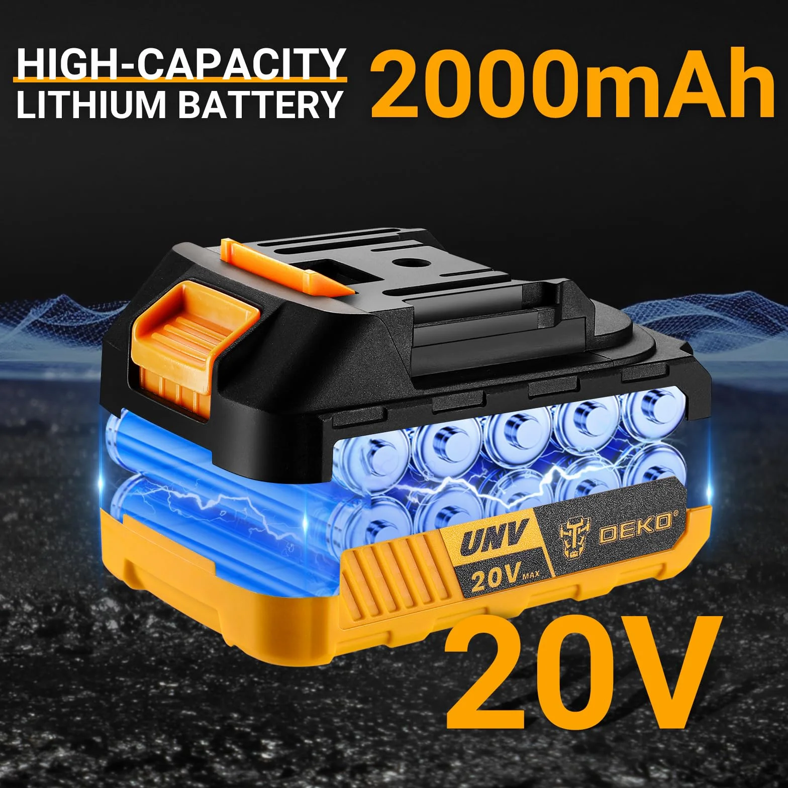 DEKOPRO Levigatrice Orbitale a Batteria 125 mm 13000 RPM 2000mAh con Sacchetto Polvere