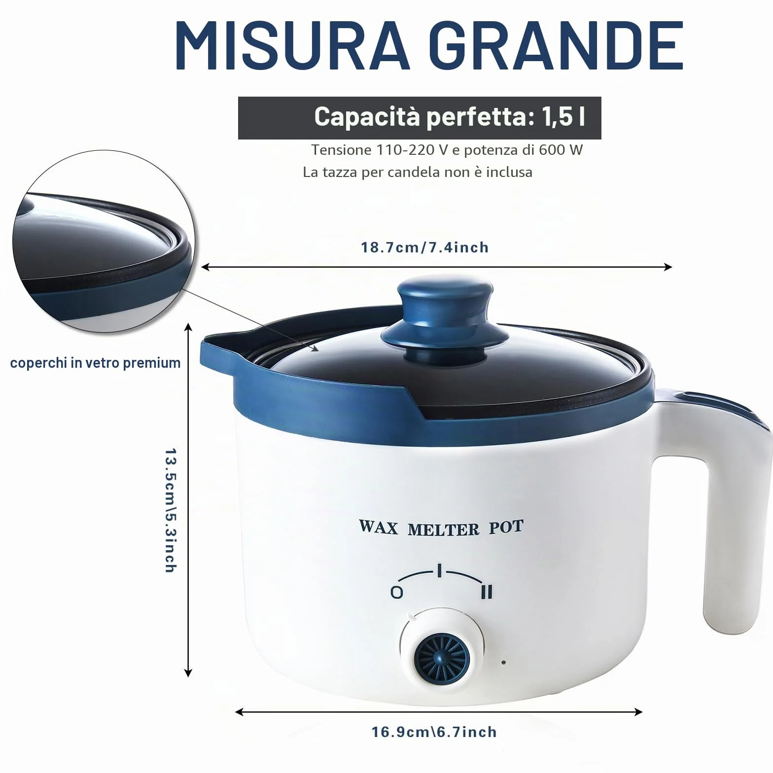 LINGQIAN Pentola Elettrica x Fusione Cera, 1,5 l, Sciogli Cera per Candele, Fonditore Candele Professionale