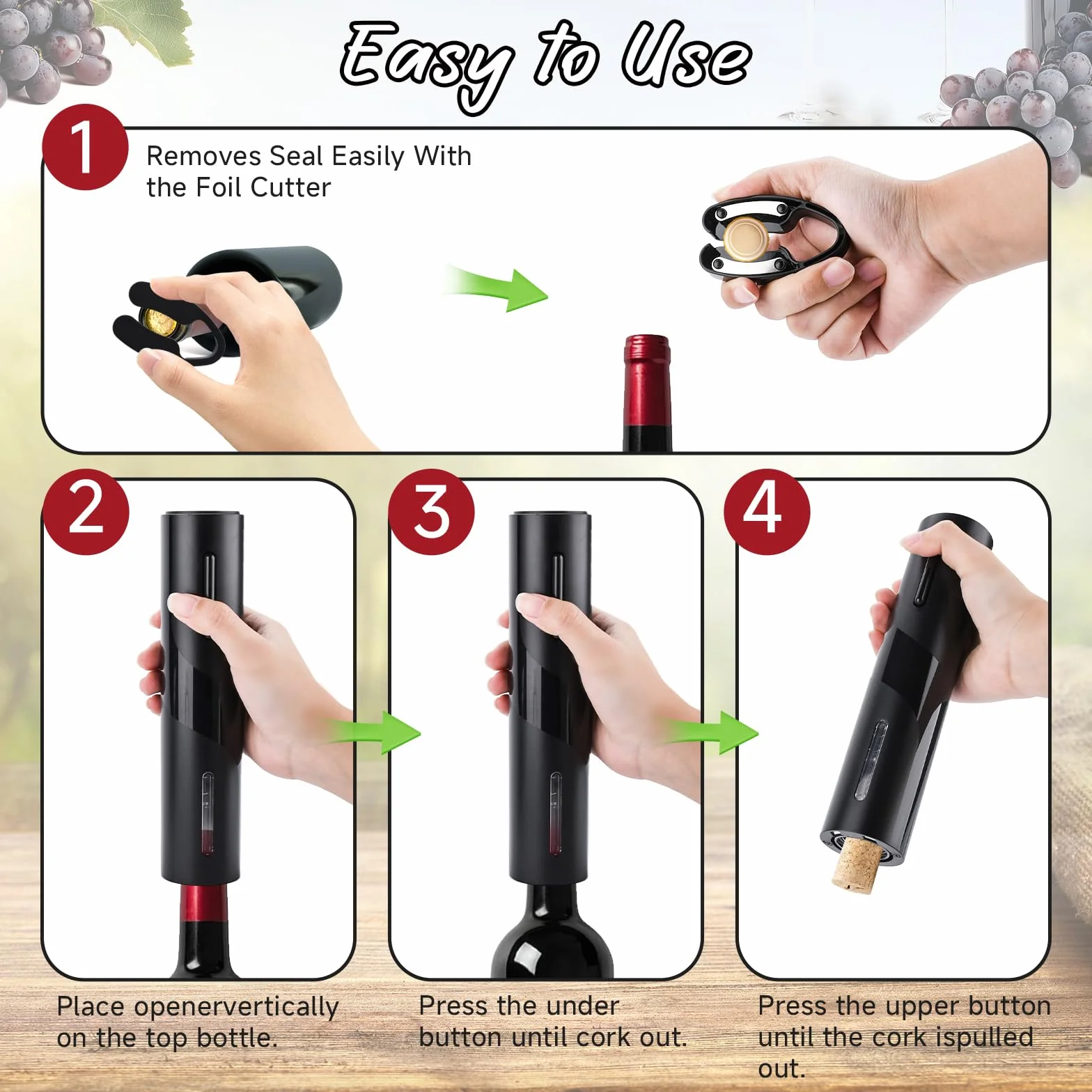 UCAMP 7 in 1 Elettrico Cavatappi Apribottiglie per Vino Professionale Set Regalo Uomo con Apriscatole Elettrico, Tagliafogli, Tappi Sottovuoto, Beccuccio per Versare, Sigillatura, Base di Ricarica