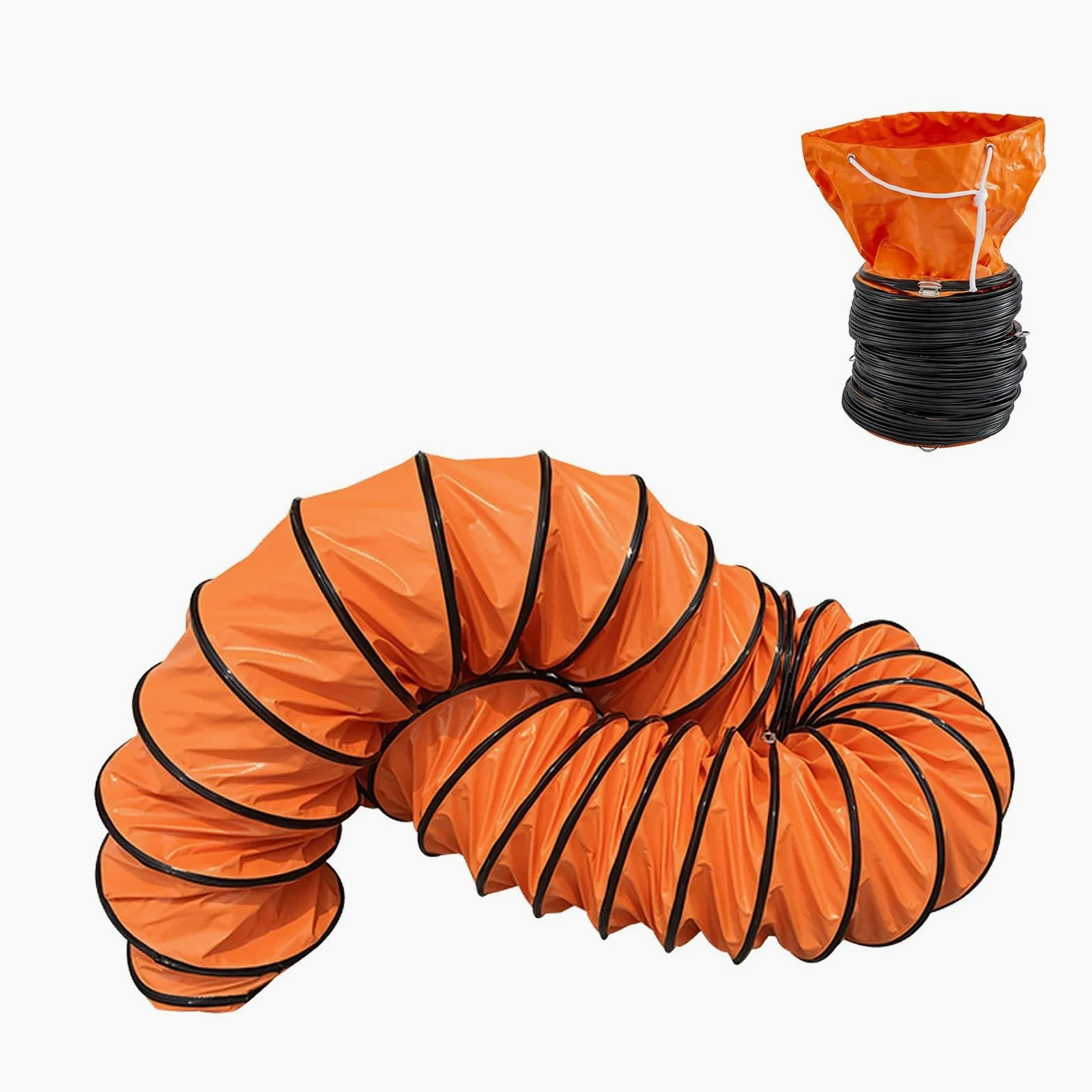 Tubo Flessibile Condotto In PVC, Tubo Di Ventilazione Diametro 250 300 500 600mm, 5/ 10M Tubo Di Scarico Leggero Retrattile, Per Aerazione,Soffiatore,L'Essiccatore,Ventola Di Ventilazione(D 35 x L 500