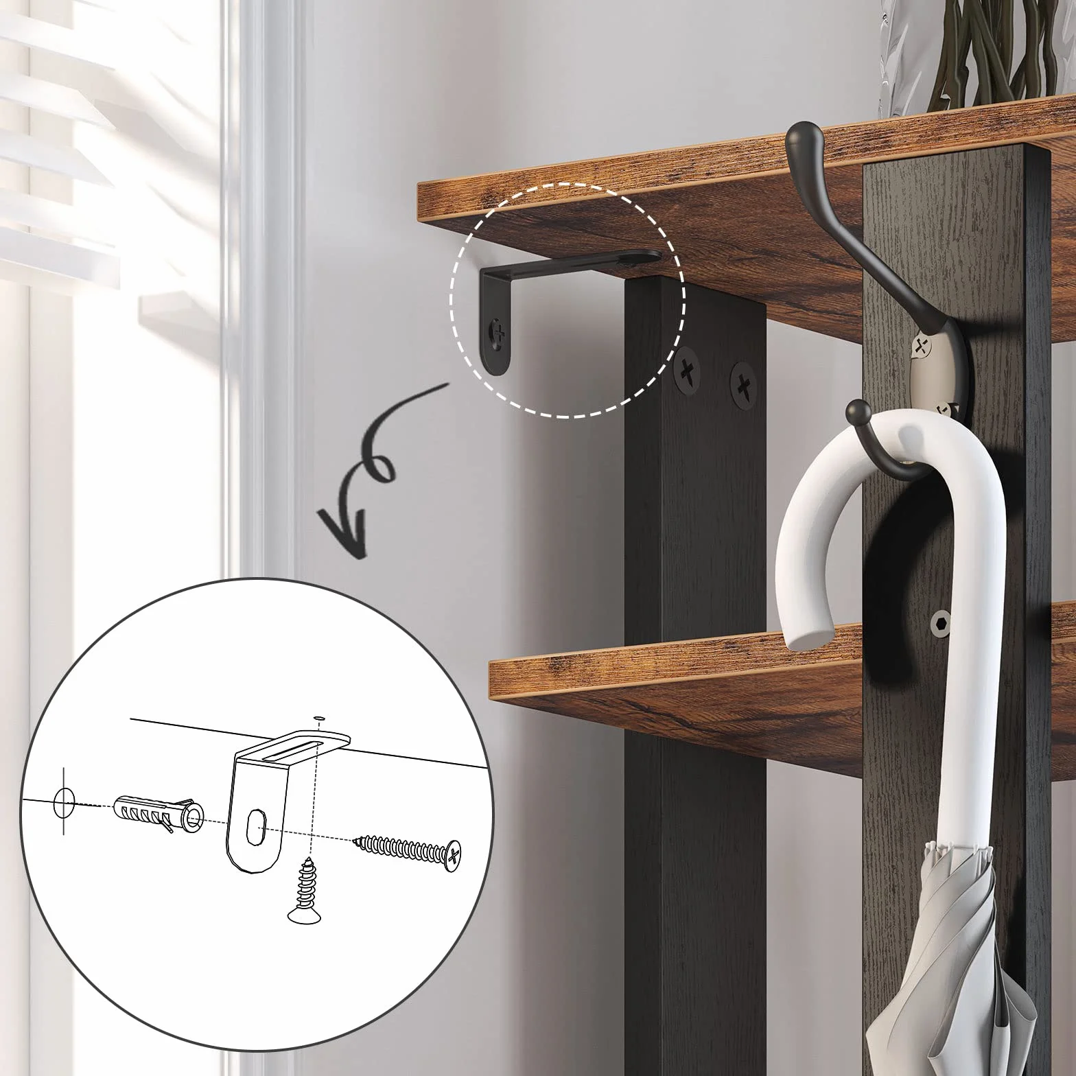 HOOBRO Scarpiera a 8 Livelli, Scaffale Portascarpe Stretta con 2 Ganci, Scaffale Portaoggetti, Stabile, fino a 8-10 paia, per Ingresso, Soggiorno, Camera da Letto EBF07XJ01G1