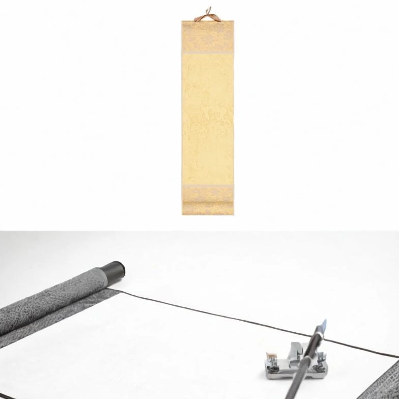 Mini rotolo di carta pergamena cinese decorativo per casa, feste e ufficio, Giallo Chiaro