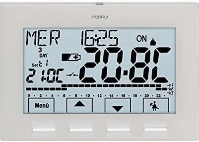 ECI ELETTROFORNITURE Perry 1CRCR028B Cronotermostato per Parete, Bianco