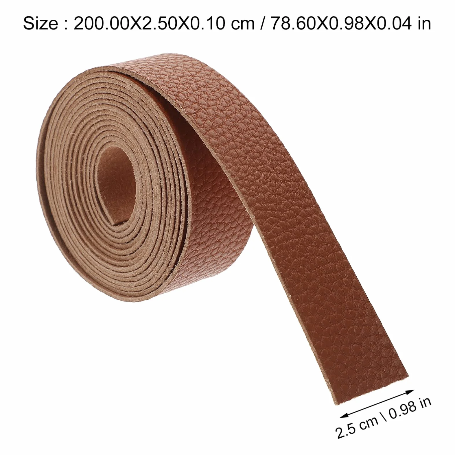 Pelle Pu Marrone Trama Litchi Striscia per Bricolage Tagliabile