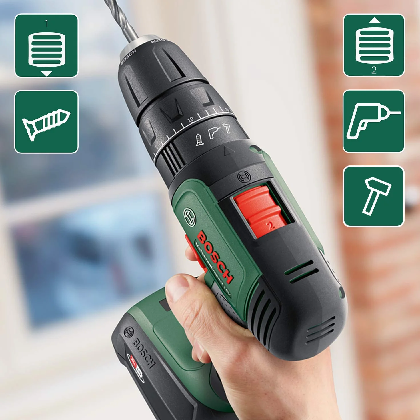 Bosch Trapano battente-avvitatore a batteria UniversalImpact 18V (1 Batteria, sistema 18 Volt, in Valigetta) – Amazon Exclusive