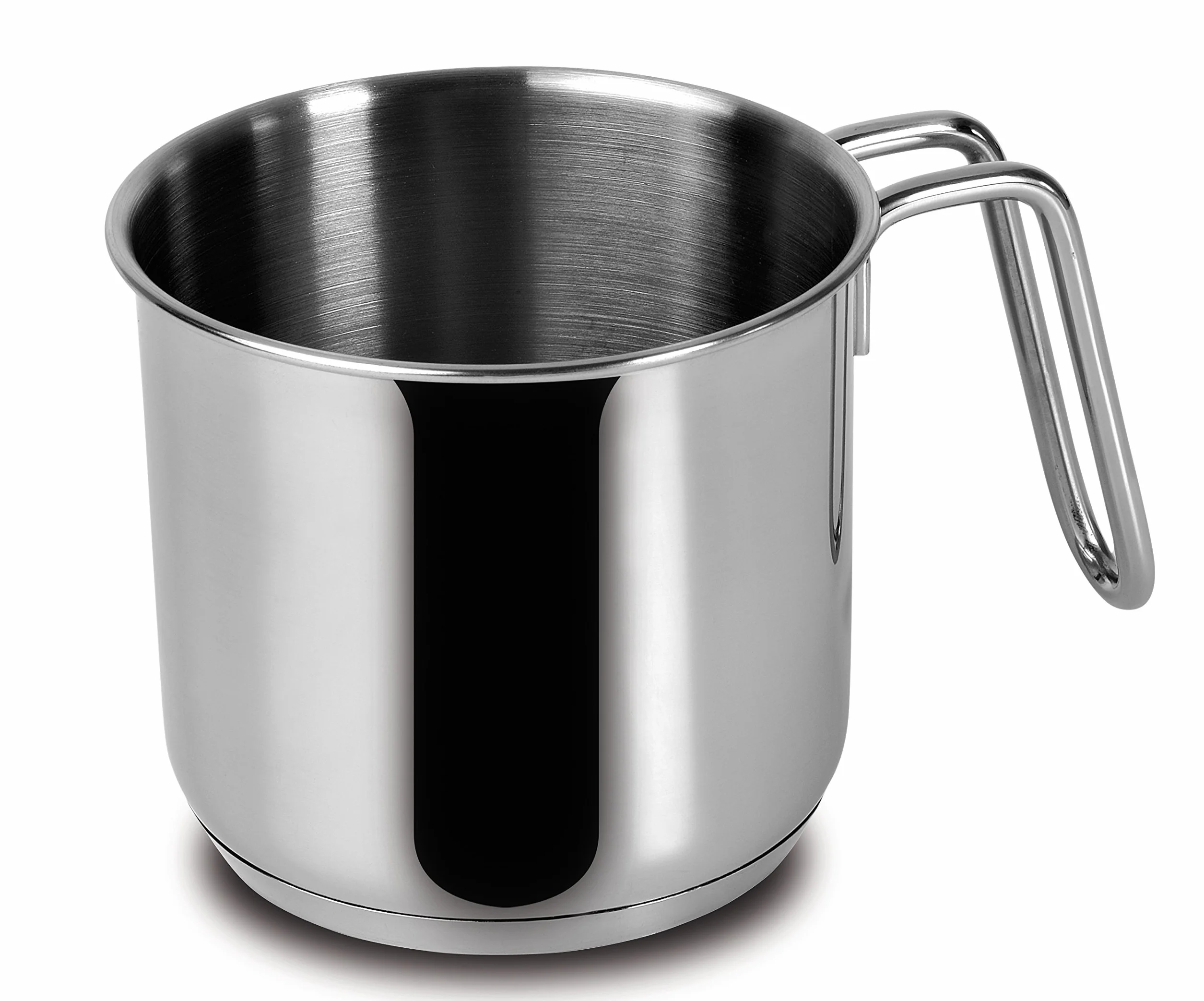 Lagostina Every Bollilatte Ø 12 cm in Acciaio Inox 18/10 con Fondo Lagoseal Plus, Esterno Satinato e Ampie Manicature, Adatta a Tutte le Fonti di Calore, Inclusa Induzione