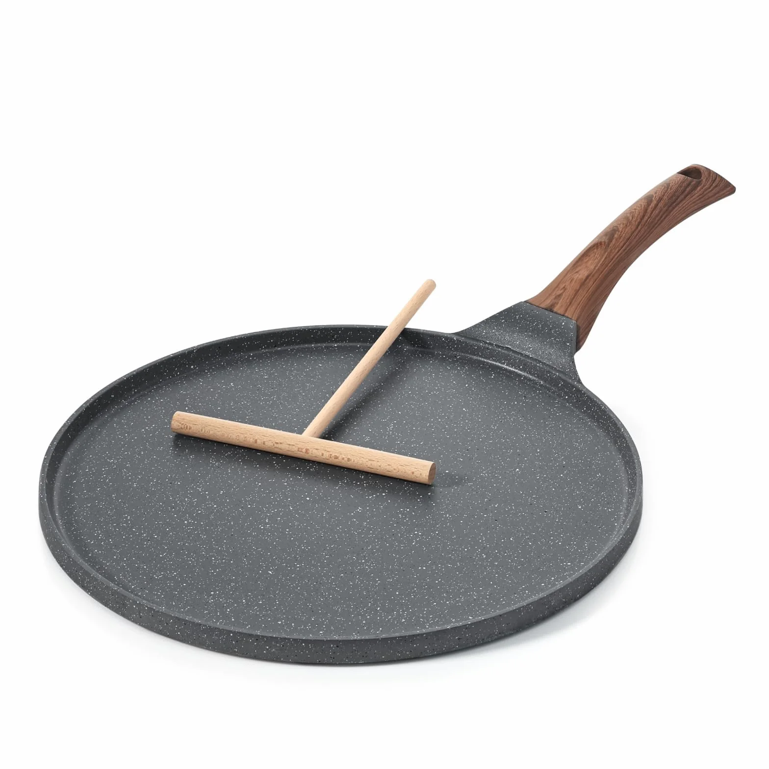 SENSARTE Padelle per Crepe 26cm Con Rivestimento Antiaderente In Granito, Crepiera con Distributore di Impasti, Per Ogni Piano Cottura Incluso l'Induzione