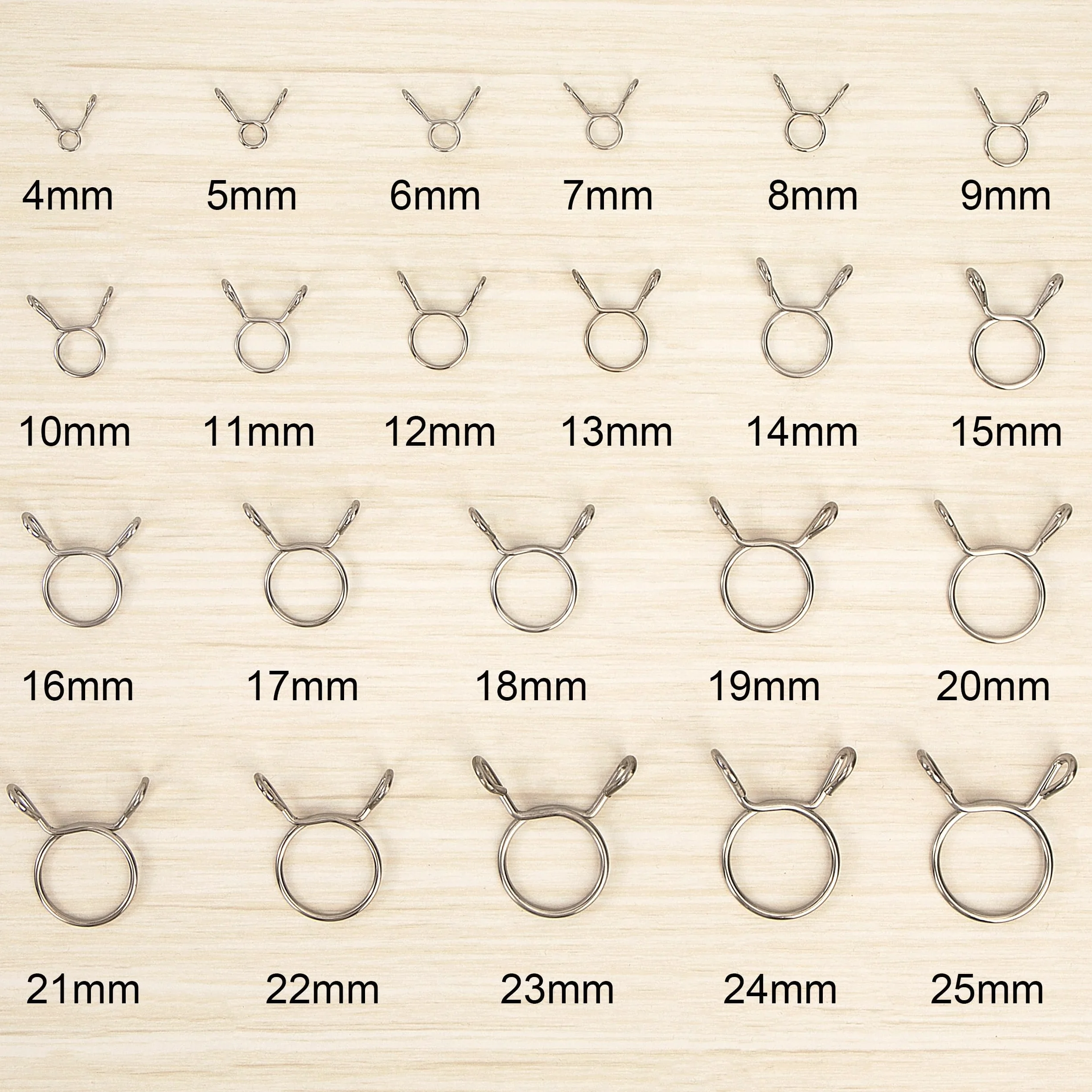 Fascetta Stringitubo a Doppia Molla 6mm Carburante Morsetto a Molla Acciaio Inossidabile 304 Morsetti Clip per Tubo Flessibile Auto Moto 20 Pezzi