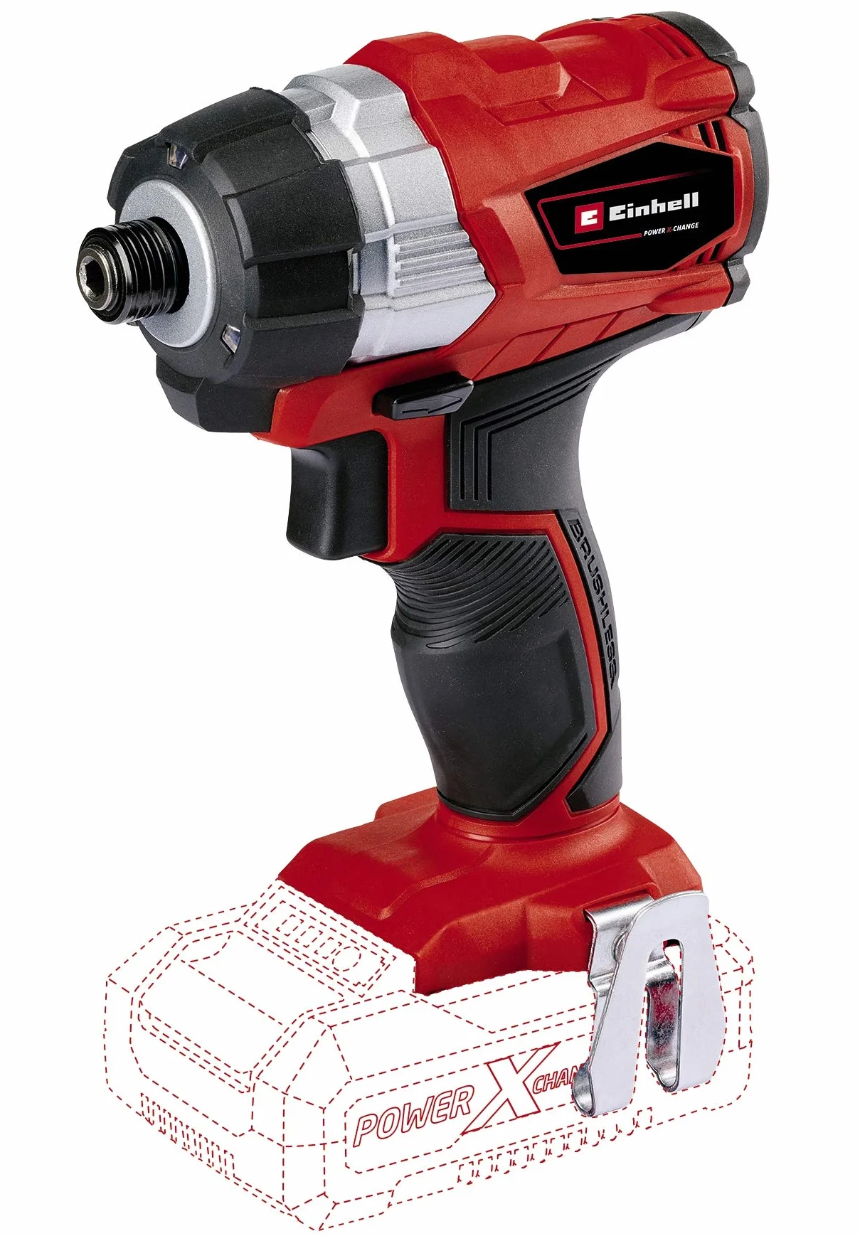 Einhell Avvitatore a impulsi a batteria TP-CI 18 Li Brushless-Solo Power X-Change (18V, motore brushless, giri al min. 0-2900, torsione 180Nm, attacco bits esagonale, senza batteria e caricabatteria)
