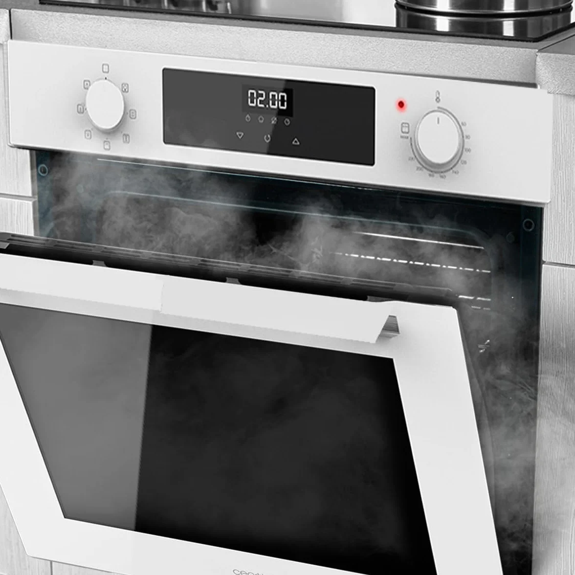 Cecotec Forno Integrabile 60 cm Bolero Hexa M226000 Glass White A. 2800 W, 72 L, 7 funzioni, modalità griglia, fan assisted grill, modalità convezione, defrost, Steam Base X2, Steam EasyClean, Steam