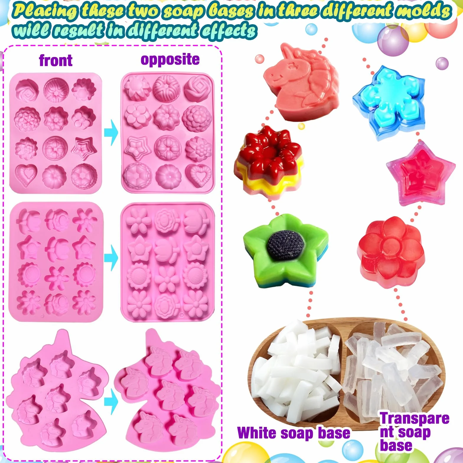 Kit Sapone Fai Da Te, 500g Sapone, 19 Forme, 7 Pigmenti, 2 Oli Essenziali, 2 Sacchetti e Strumenti Fai Da Te, Set per Compleanno, Regalo di Natale