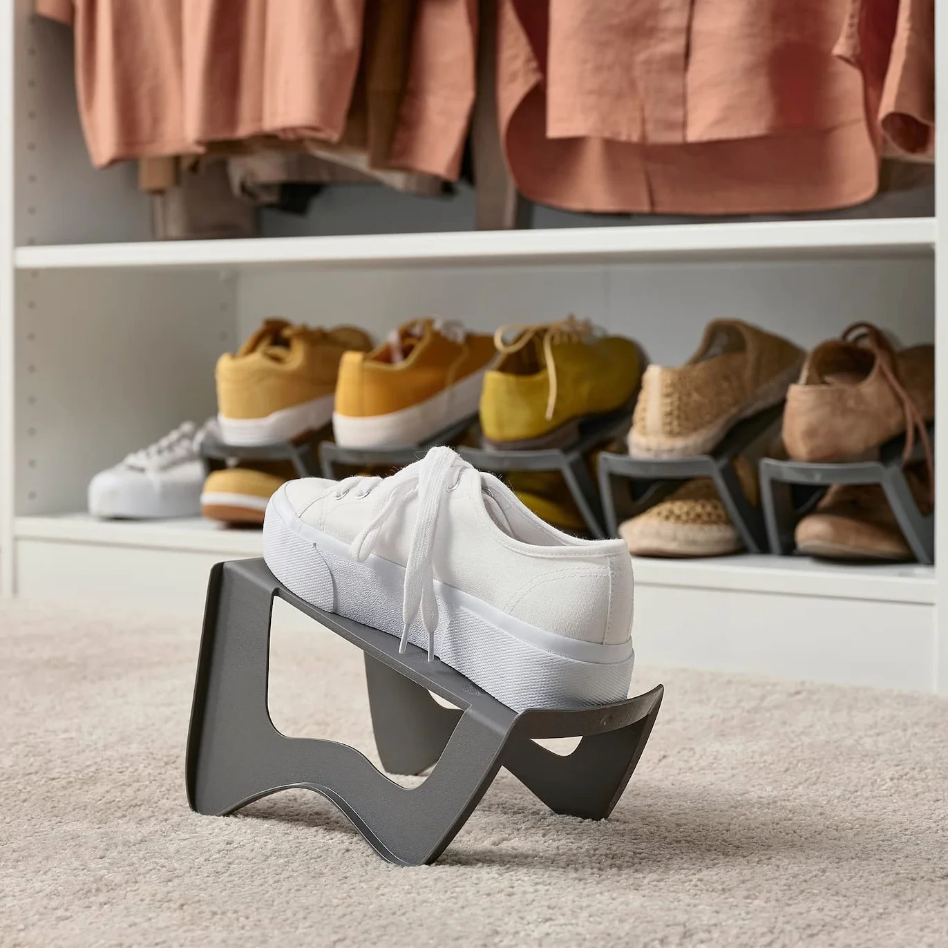 IKEA MURVEL - Set di 4 organizer per scarpe, 14 x 14 x 24 cm, colore: Grigio