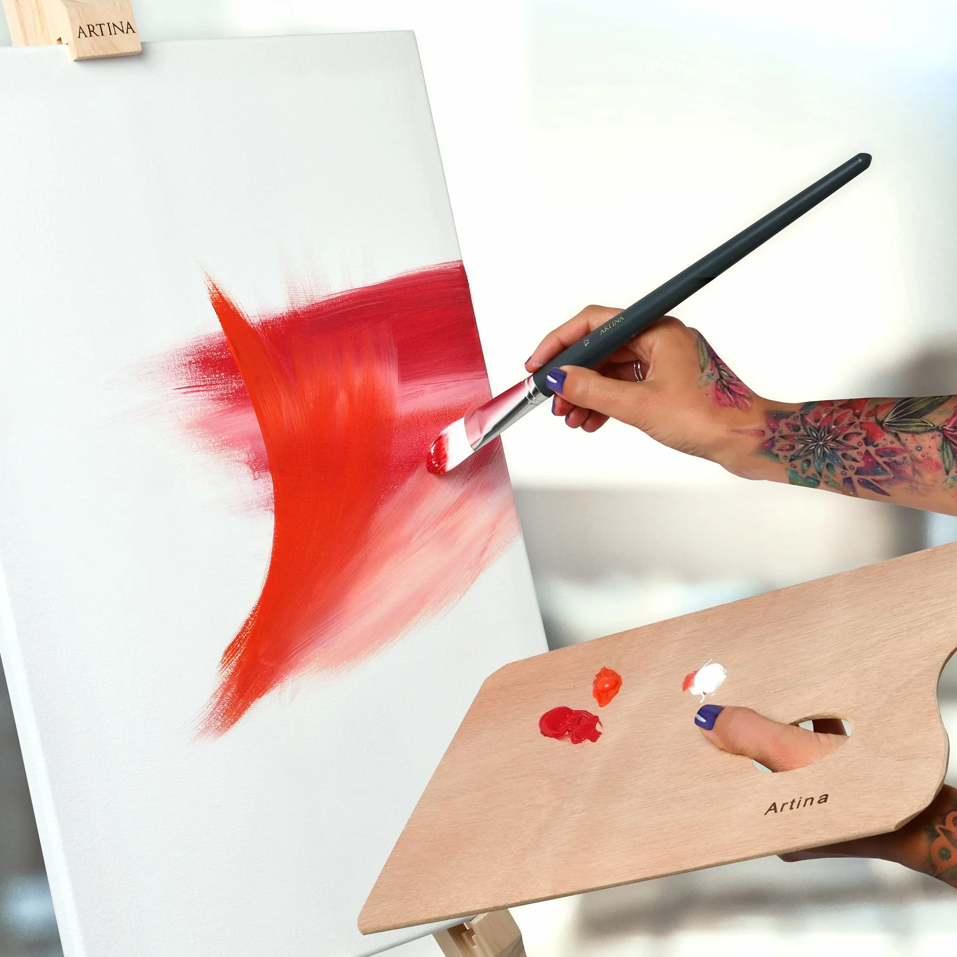 Artina Tela per Dipingere 100x50 cm - 100% Cotone 280g/m² – Telaio in Legno Certificato FSC – Non Si deforma – Canvas Tela Bianca Tele per Pittura – Tele per Dipingere Grandi Akademie