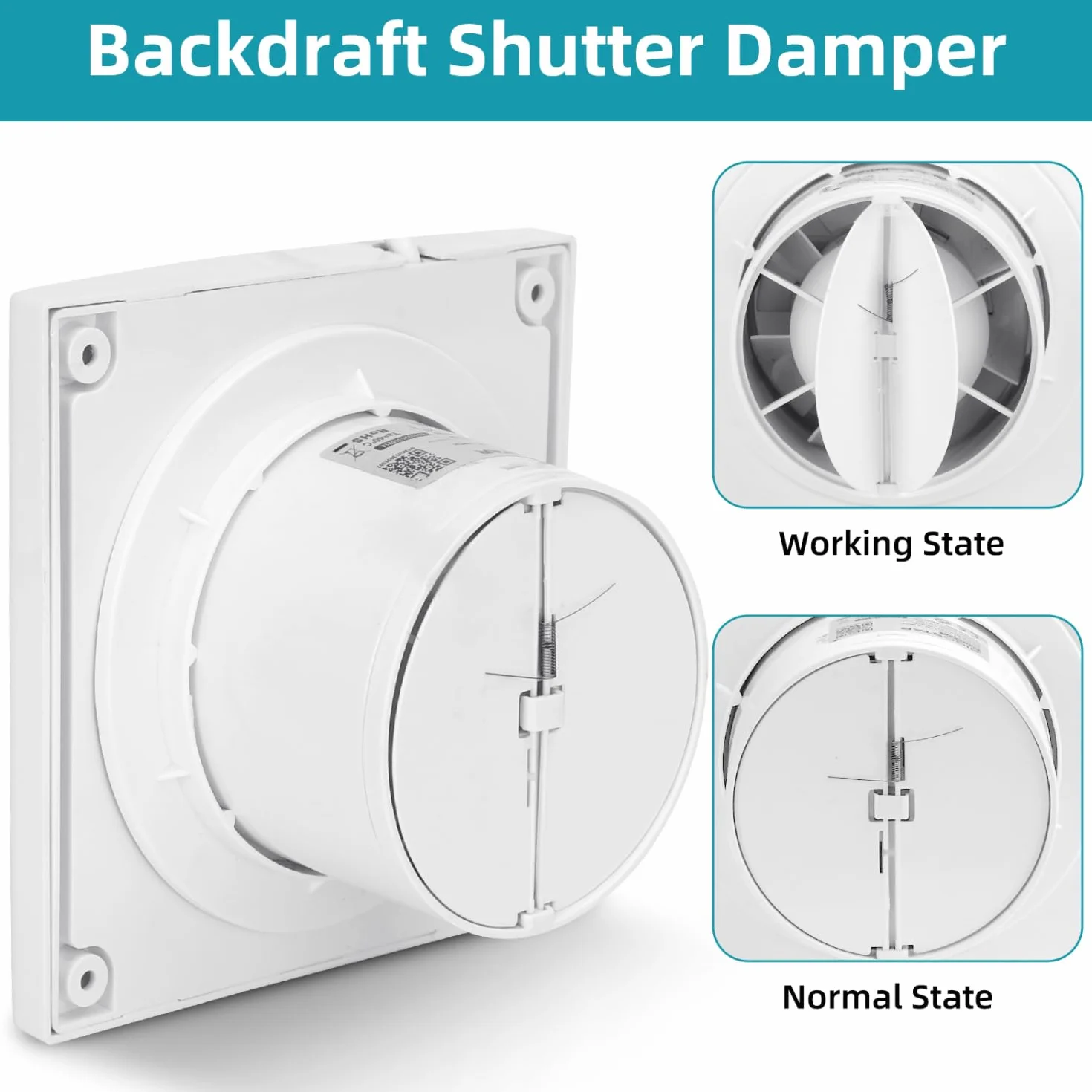 Aigostar Aspiratore da Bagno Ø 120 mm, Ventilatore con Valvola di Ritorno, 14W, Silenzioso, per Cucina WC Bagno