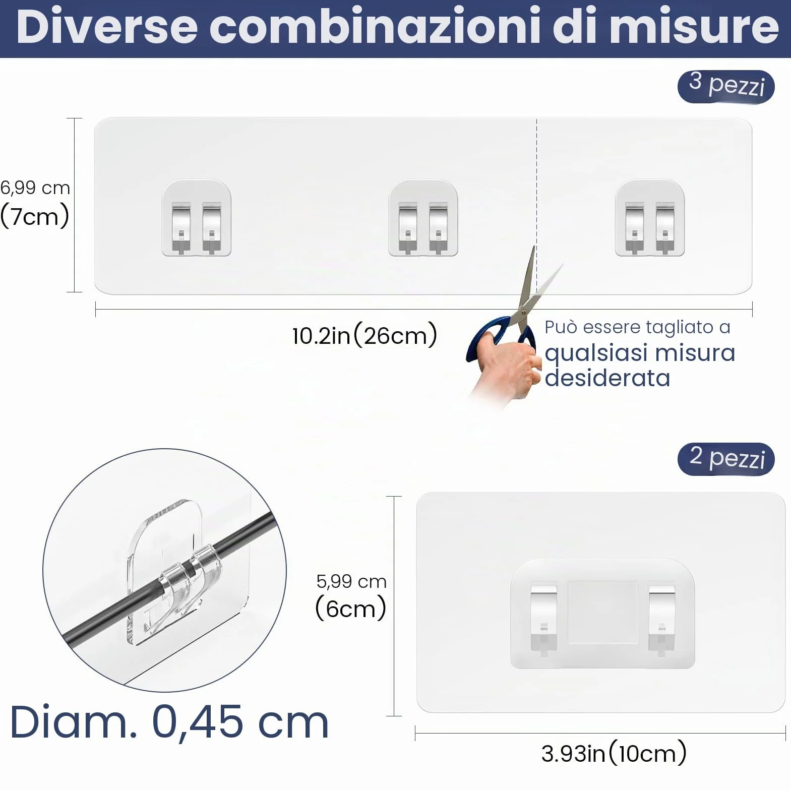Ganci Adesivi per Mensola da Doccia 5 Pezzi Sostituzione Adesivo Shower Caddy