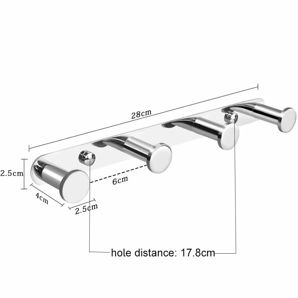 Gancio Asciugamani Muro Adesivo in Acciaio Inossidabile Cromato Porta Cucina Ganci Bagno