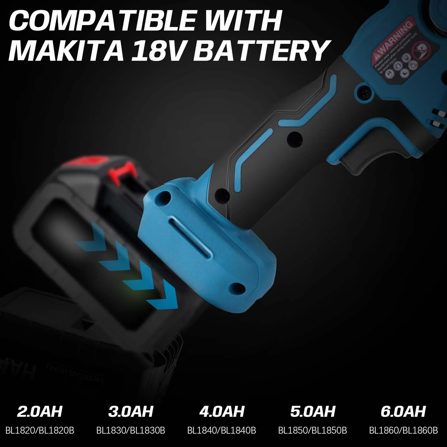 Levigatrice a nastro senza fili compatibile con batteria Makita 18V, levigatrice per dettagli senza spazzole con 6 velocità, bracci abrasivi da 3/8" e 1/2" e 16 nastri abrasivi (40/60/80/120#) per