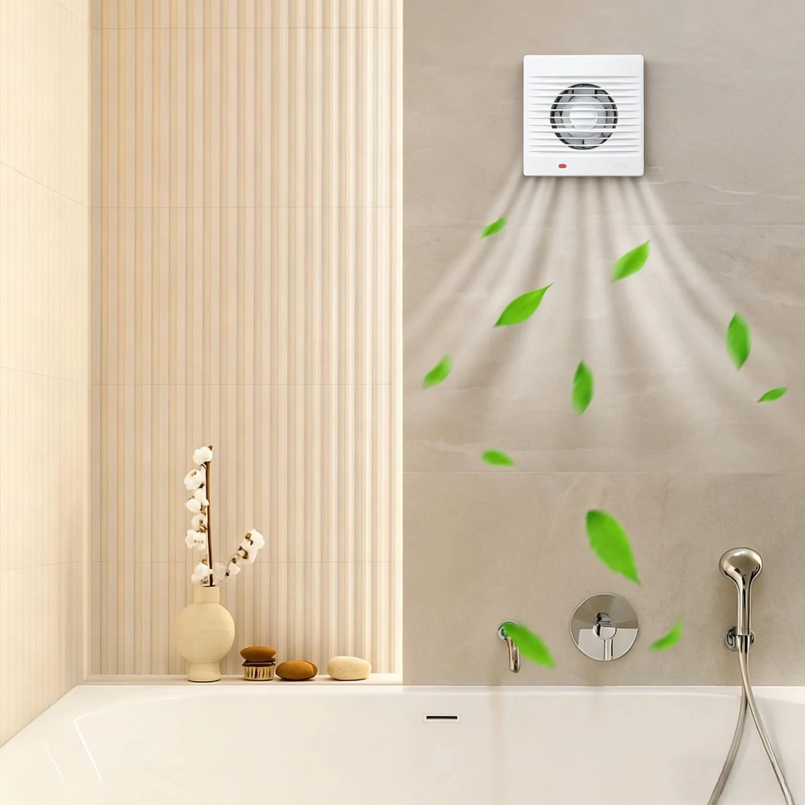 Aspiratore Bagno 100mm 12W Estrattore Aria Silenzioso con Valvola Antiritorno