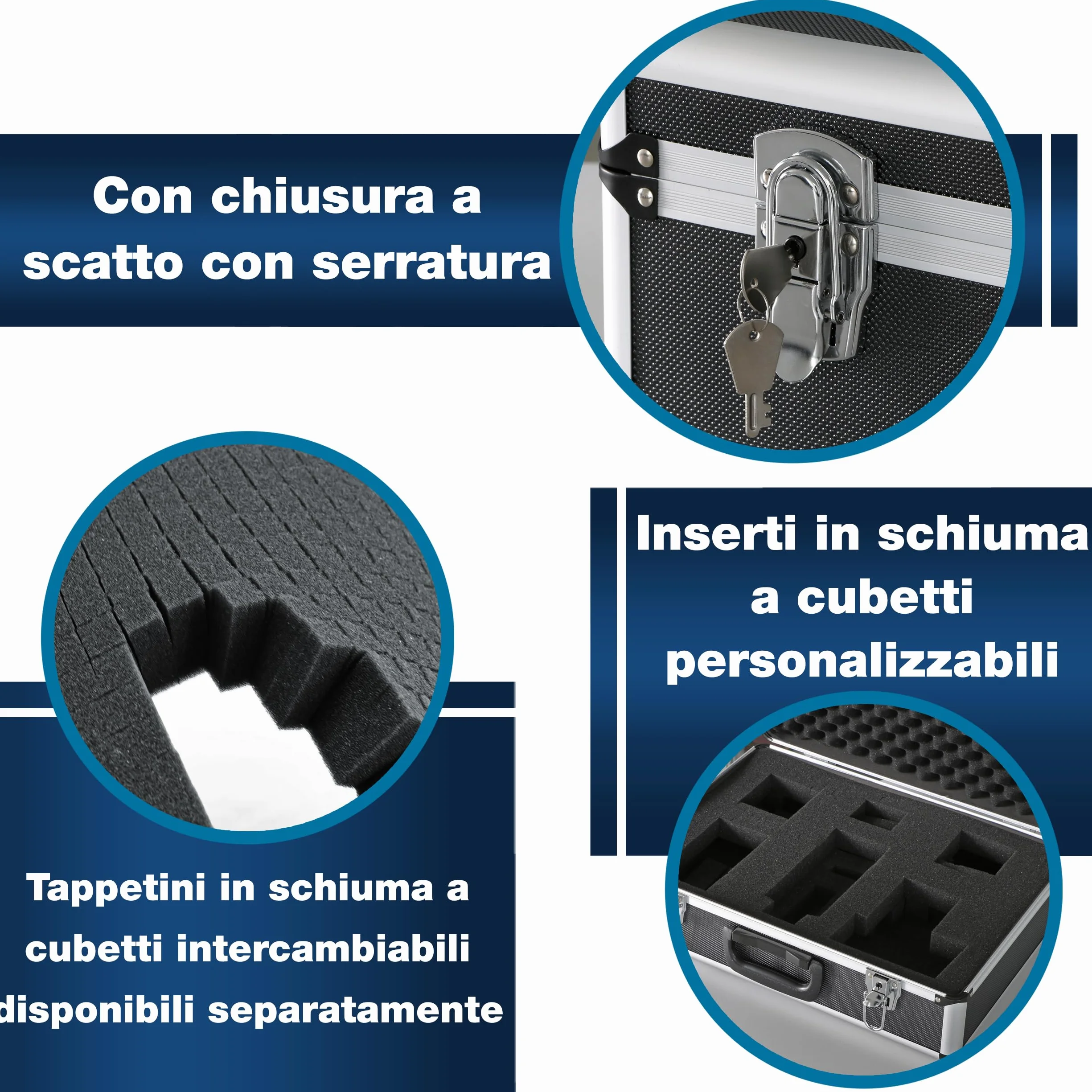 PeakTech P 7310 valigetta universale XL 460 x 330 x 150 mm imbottitura schiuma