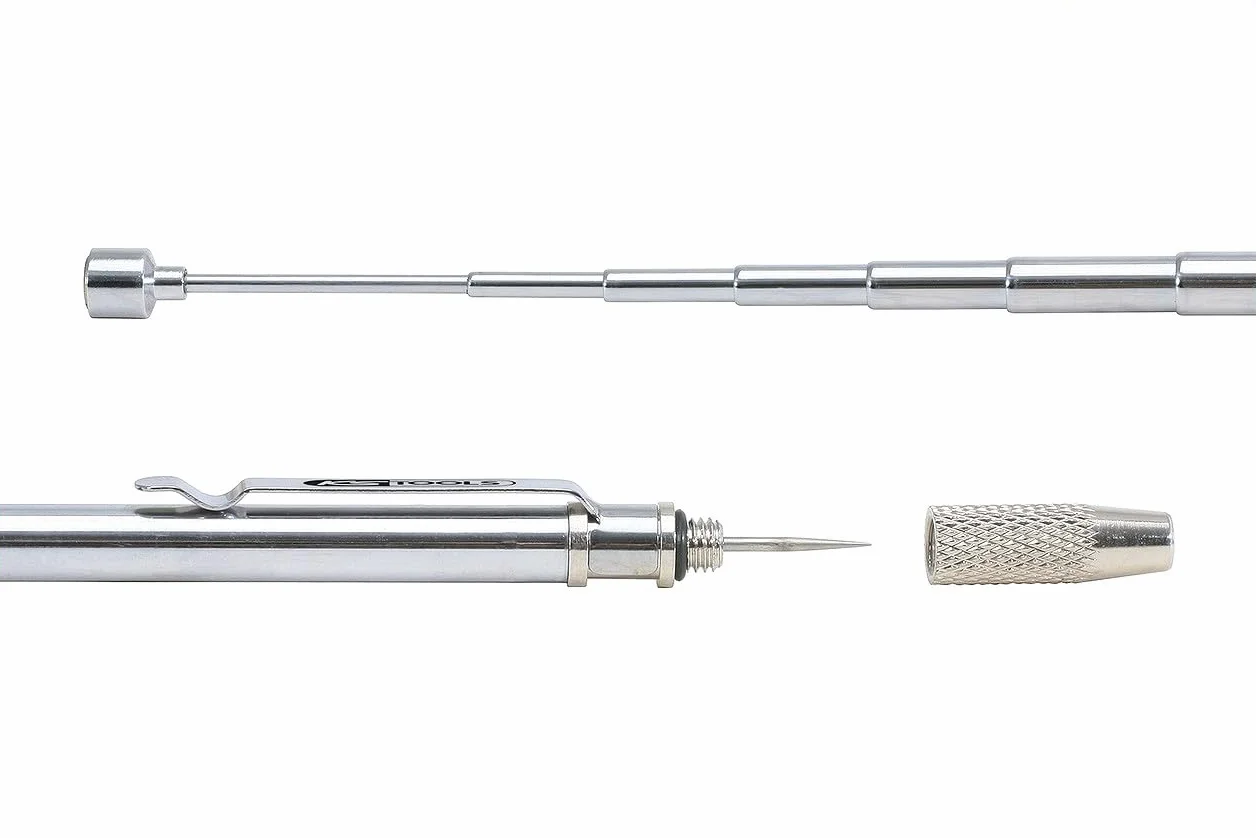KS Tools 550.1001 Magnete Asta Telescopica 2 in 1 Fino a 0.5 Kg, con Ago di Pulizia, 150-675 mm