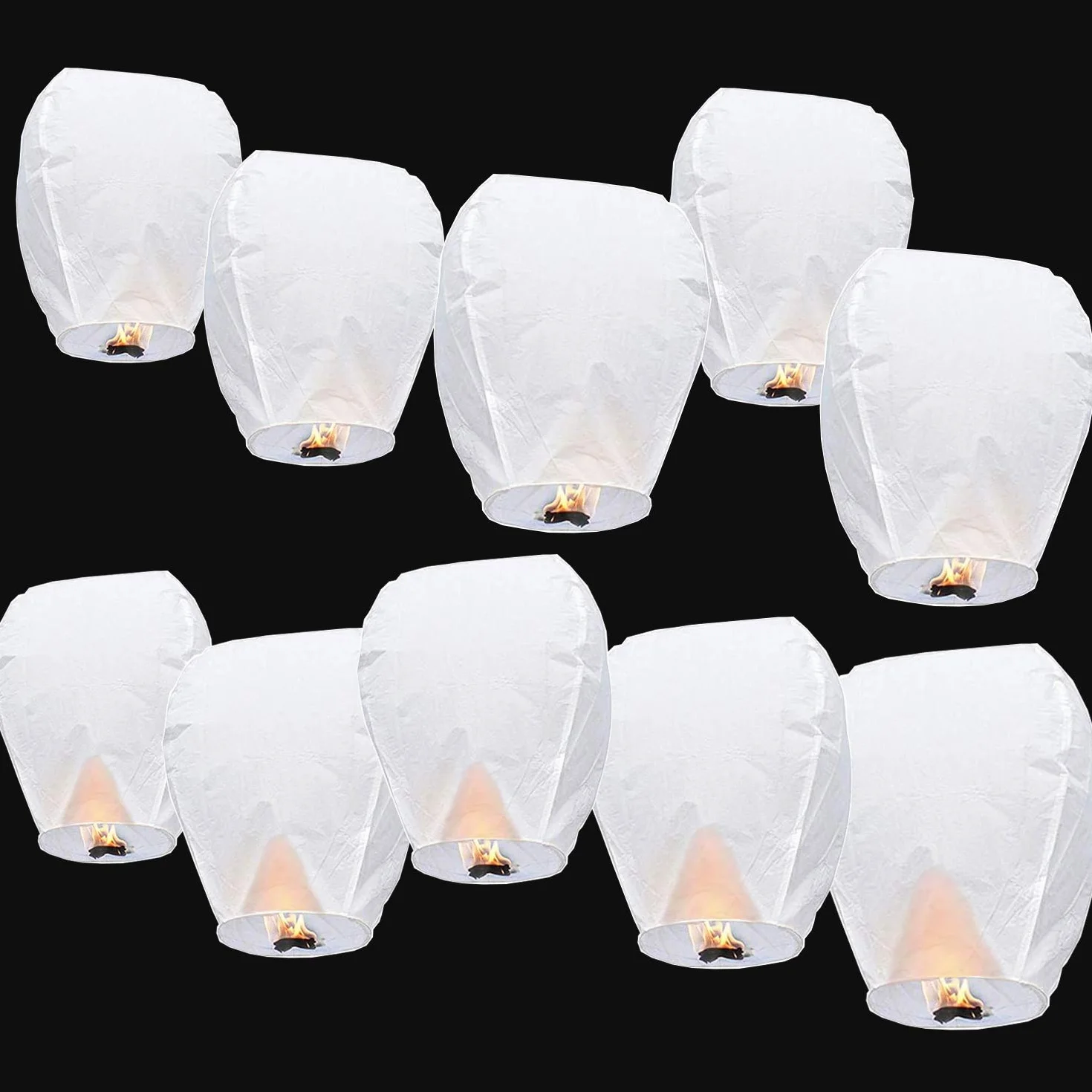 Lanterne Volanti Cinesi Sky Colore Bianco 20 Pezzi