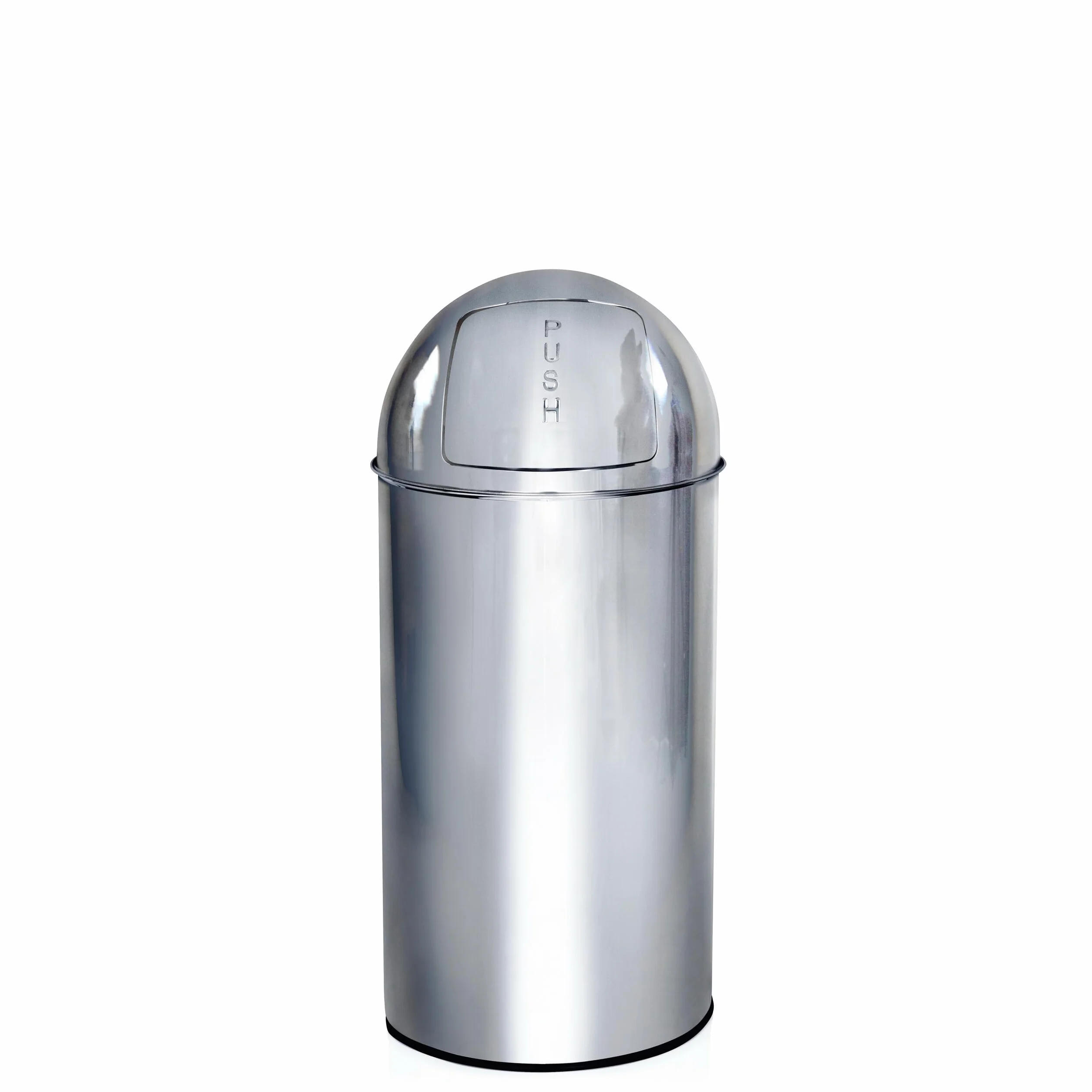 HJH Office 741004 Cestino piccolo PUSH Chrome 35L Cestino retrò con sportello a pressione