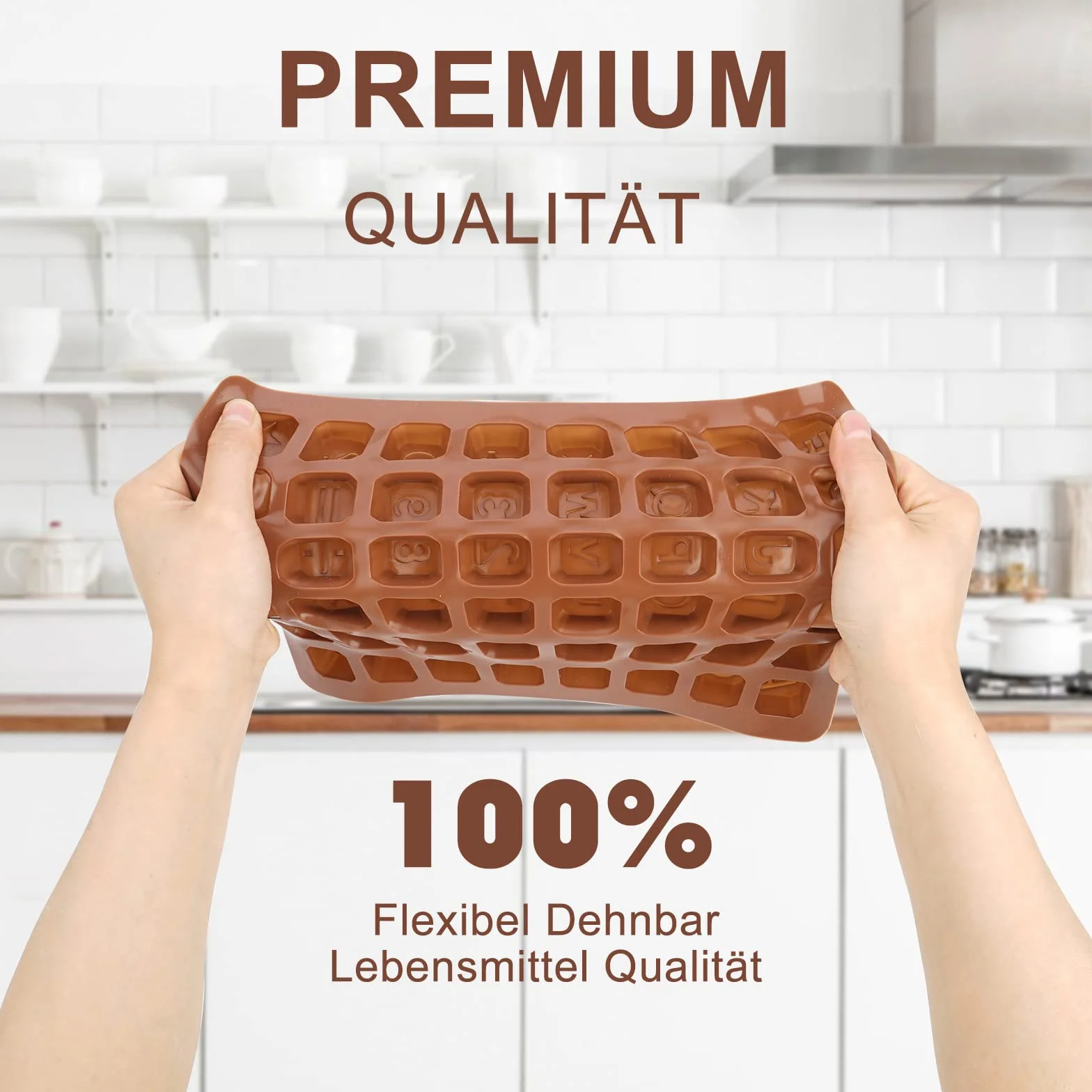 Seifenprofis - 48 lettere (A-Z), numeri e caratteri speciali – stampo in silicone per sapone, cioccolato e altre creazioni (24 x 18 x 1,5 cm)