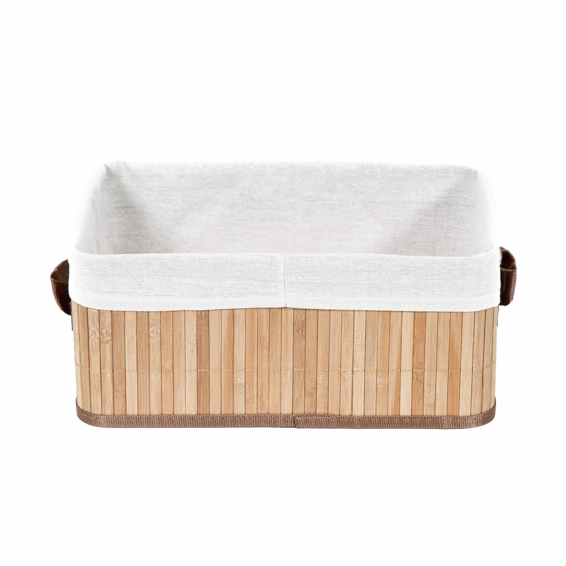 Compactor JOEY Cesto BAMBOO M, 35x25x15 cm, Naturale in Bambù e Policotone con Fodera Rimovibile
