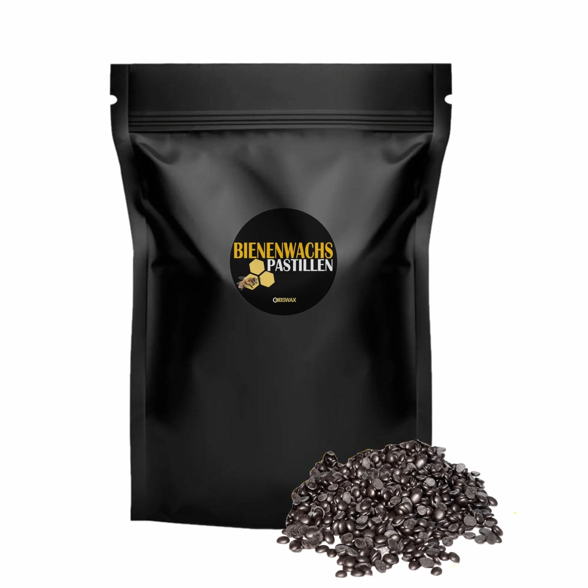 Pastiglie di Cera d'api per Fai da Te – Profumo Naturale di Cera d'api, Versatile per Candele, Cosmetici e Sabbia per Candele (Nero, 1000g)