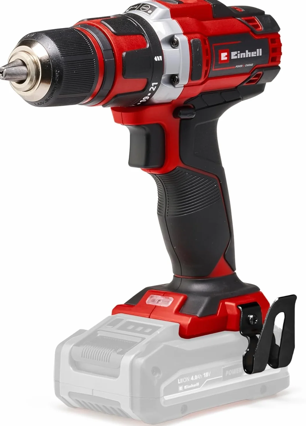 Einhell TE-CD 18/40 Li-Solo Trapano avvitatore a batteria Power X-Change (torsione 40Nm, vel. 1 giri al min. 400, vel. 2 giri al min. 1,500, mandrino 13 mm),Versione 2024