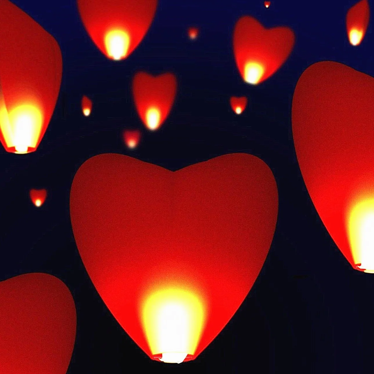 JRing 5 Pezzi Sky Lantern lanterna Cinese Cinesi Volante Mongolfiera per Matrimonio a Forma di Cuore Rosso