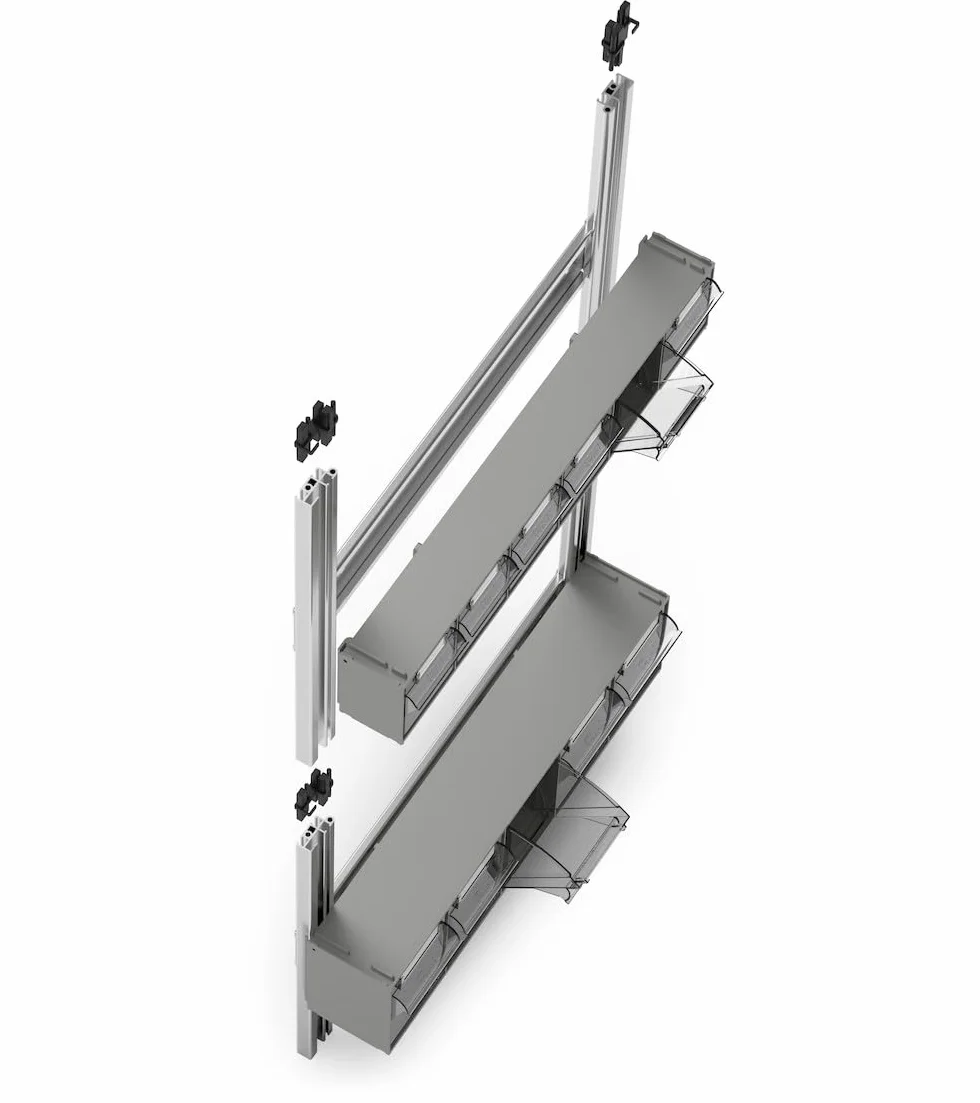 FAMI - Pannello Porta Minuteria da Muro per Garage e Officina, 72 Cassetti Trasparenti Visual Box di Due Dimensioni, 10 Cassettiere Modulabili, Scaffale Portautensili, Dimensioni: 60,2 x 11,4 x 100 cm