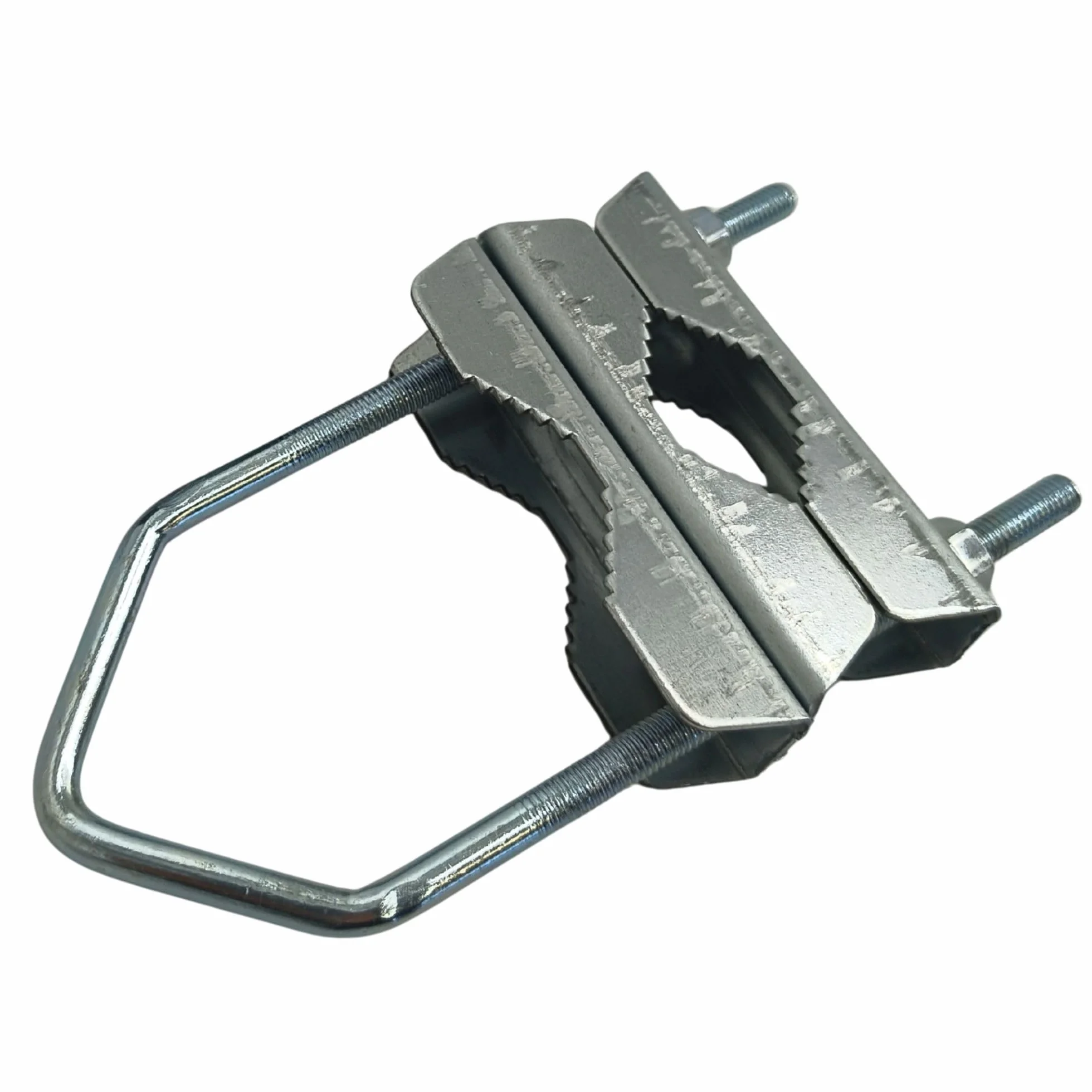 PremiumX 2 x Morsetto per asta satellitare in acciaio zincato con doppia staffa per tubo mast - Morsetto doppio per asta fino a 60mm Ø