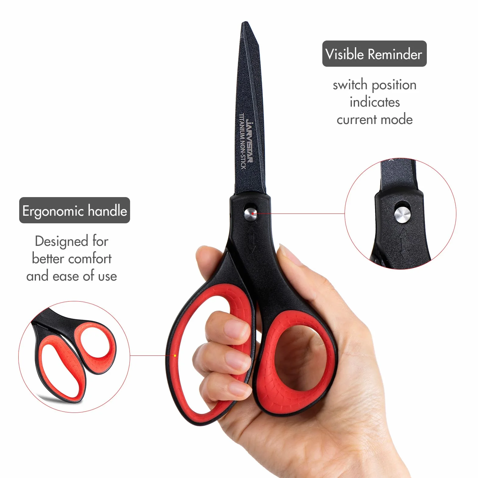 JARVISTAR Forbici da Ufficio Multiuso 20.3 cm Ultra Affilate in Titanio 2 in 1
