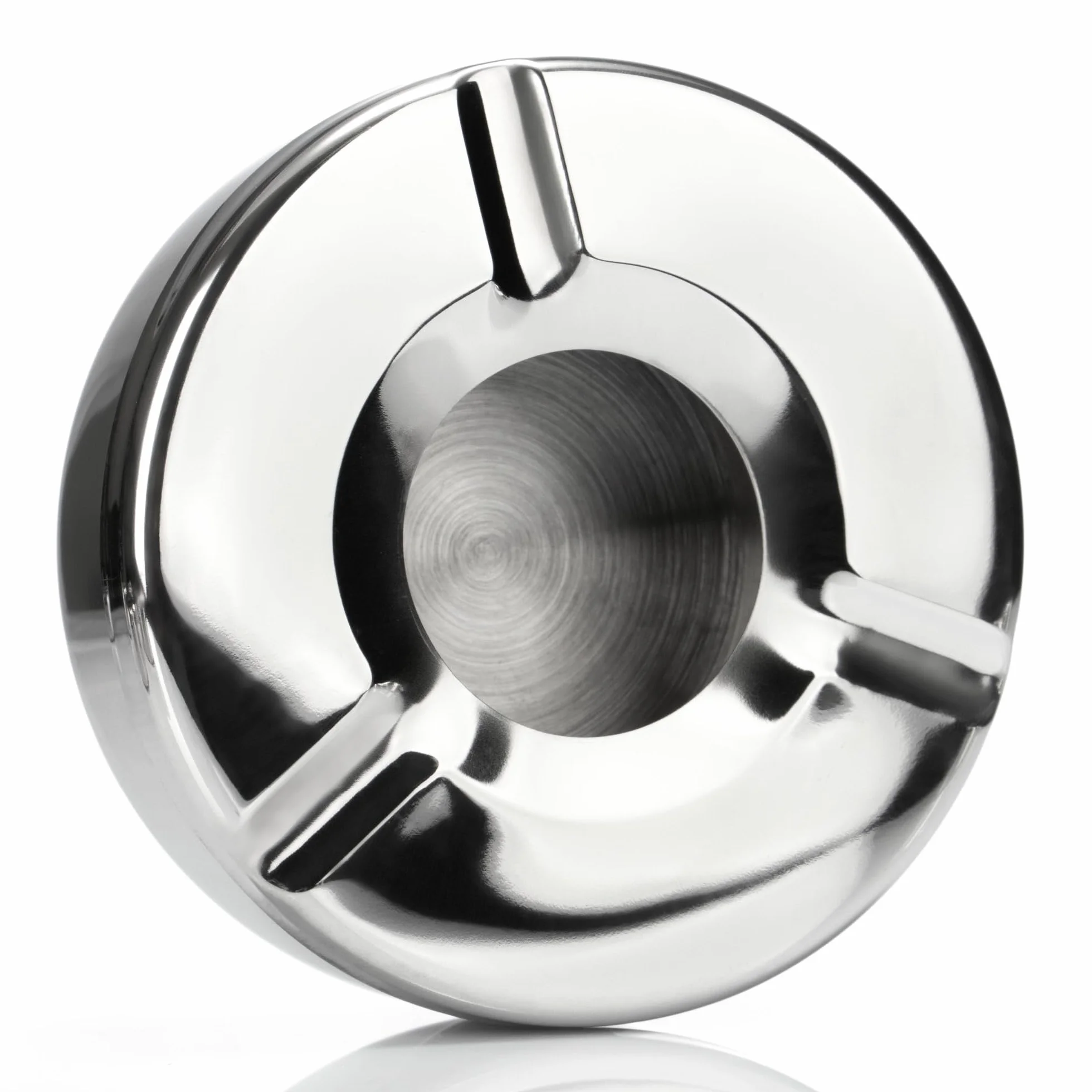 com-four® Posacenere in Acciaio Inox con Coperchio Rimovibile Ø 11 cm - 6 Pezzi