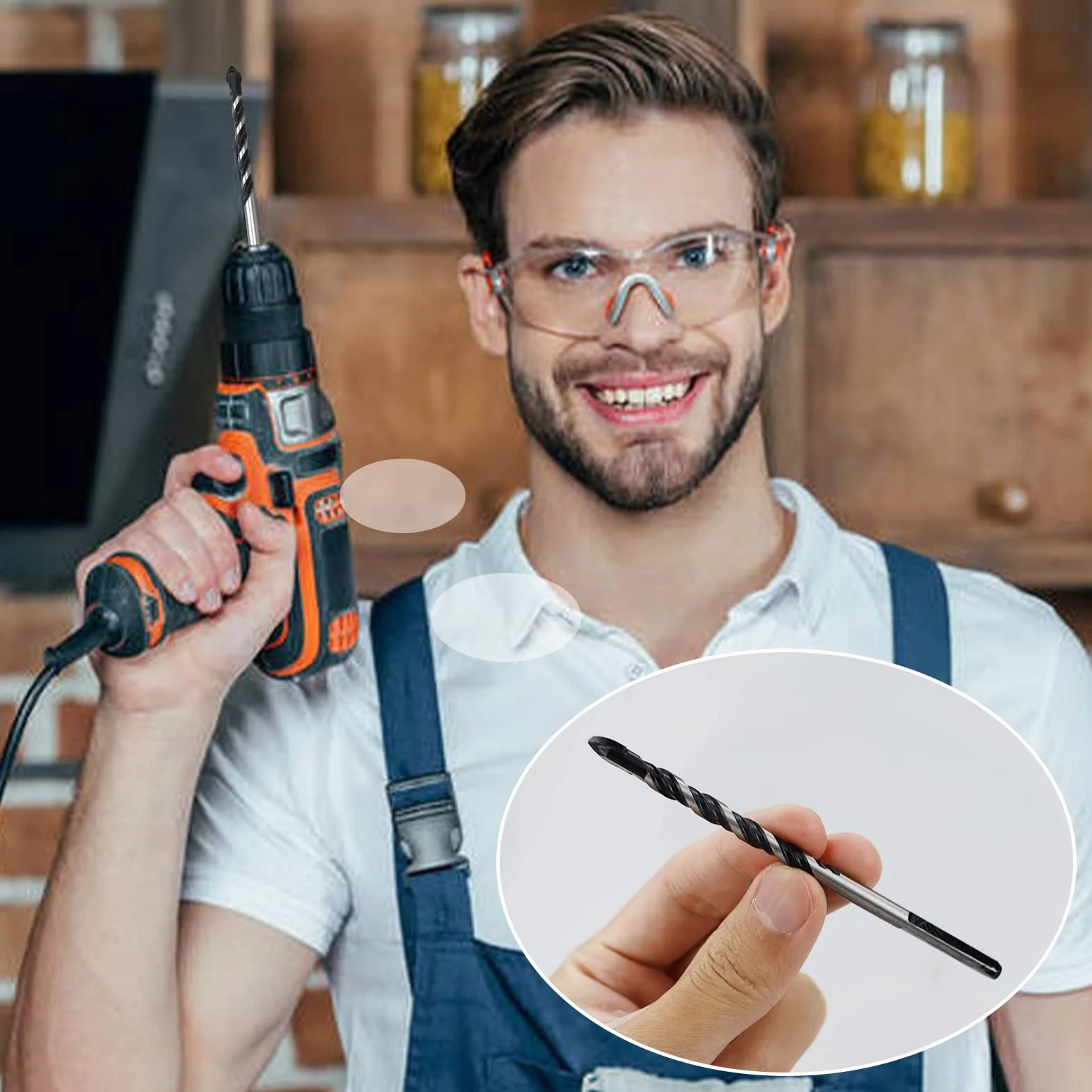 10 pezzi punte professionali per piastrelle, punte trapano muro, punta gres porcellanato, 6 mm, per piastrelle, vetro, ceramica, porcellana, legno, specchi e muratura