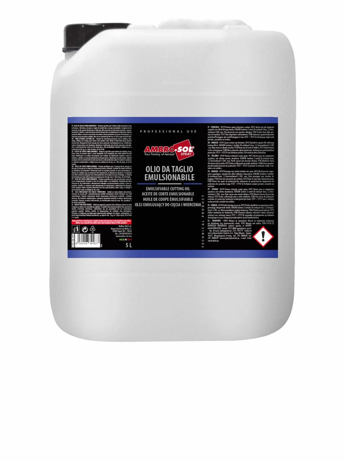 AMBRO-SOL Olio da taglio emulsionabile 5000 ml - Cod. OL107