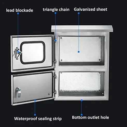 XBTGS Scatola di misurazione elettrica, resistente alle intemperie IP65 201 304, scatola di connessioni fotovoltaiche in acciaio inox, varie dimensioni, per interni ed esterni, 201 Stal Nierdzewna-L40