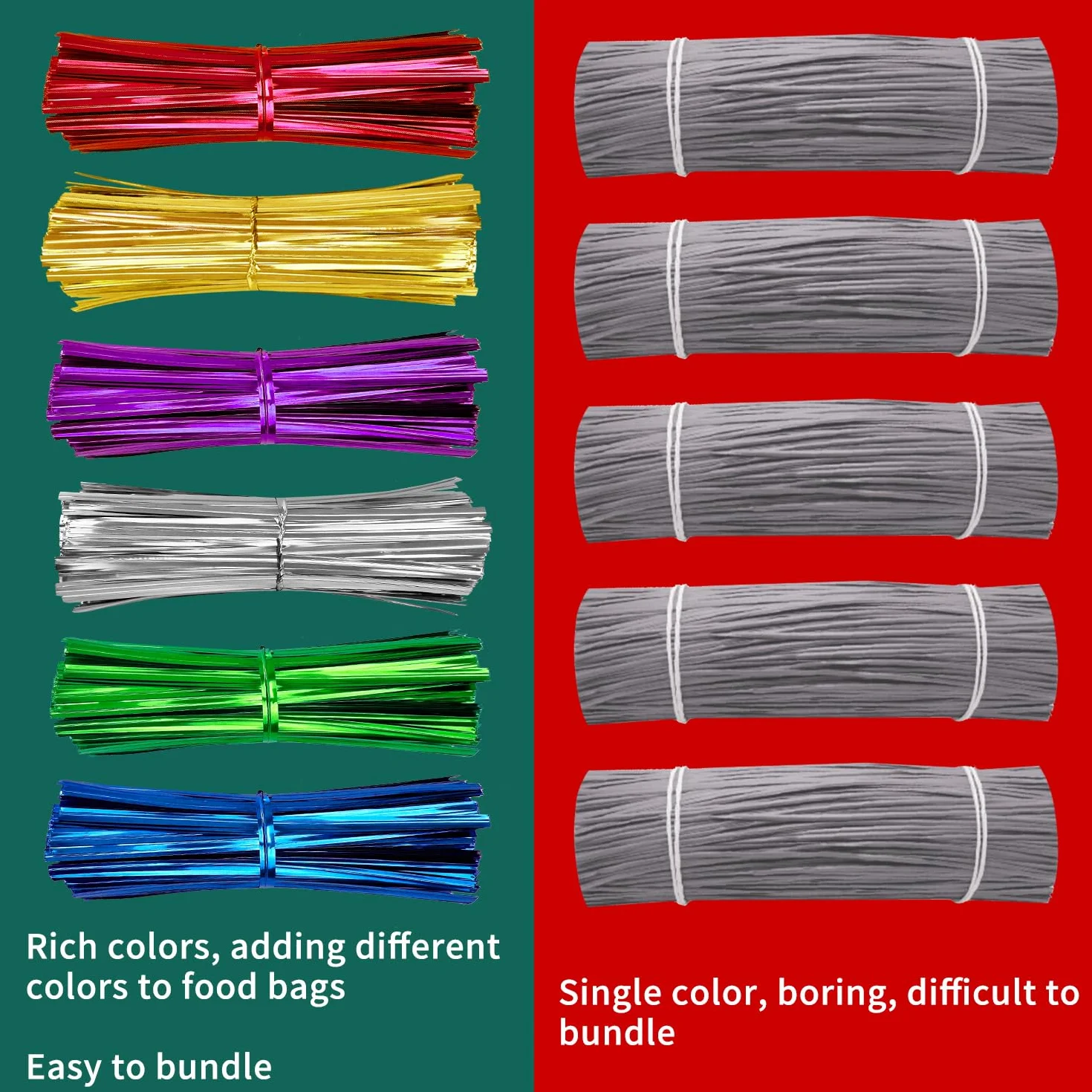 4800 Pezzi Cravatte di Carta Intrecciate, 10 cm di Fascette Metalliche Intrecciate per Sacchetti di Caramelle, Sacchetti di caffè, Cake Pop, Forniture per Bomboniere