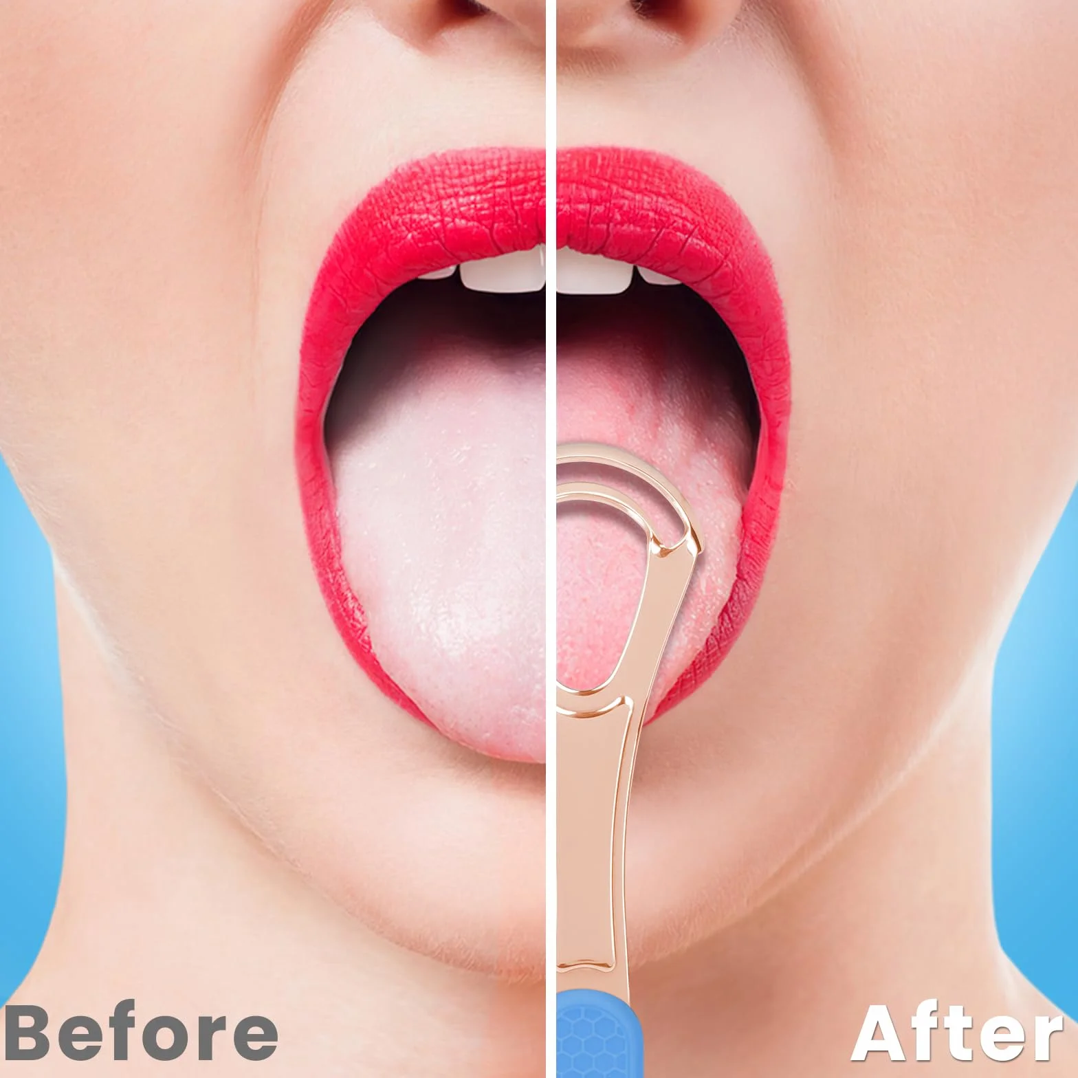 Zivacate 2 Pezzi Raschietto Lingua, Raschia Lingua in acciaio inox, Spazzola per Lingua, Pulizia Lingua Tongue Scraper per Lingua, Trattamento per l'alitosi per Adulti e Bambini