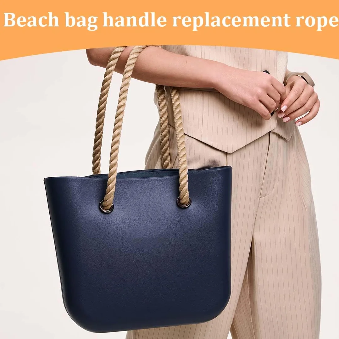 GXGM 2 maniglie di ricambio per borsa da spiaggia, manici lunghi classici, maniglia di ricambio, manico in corda, maniglie per borsa o bag, accessori da donna