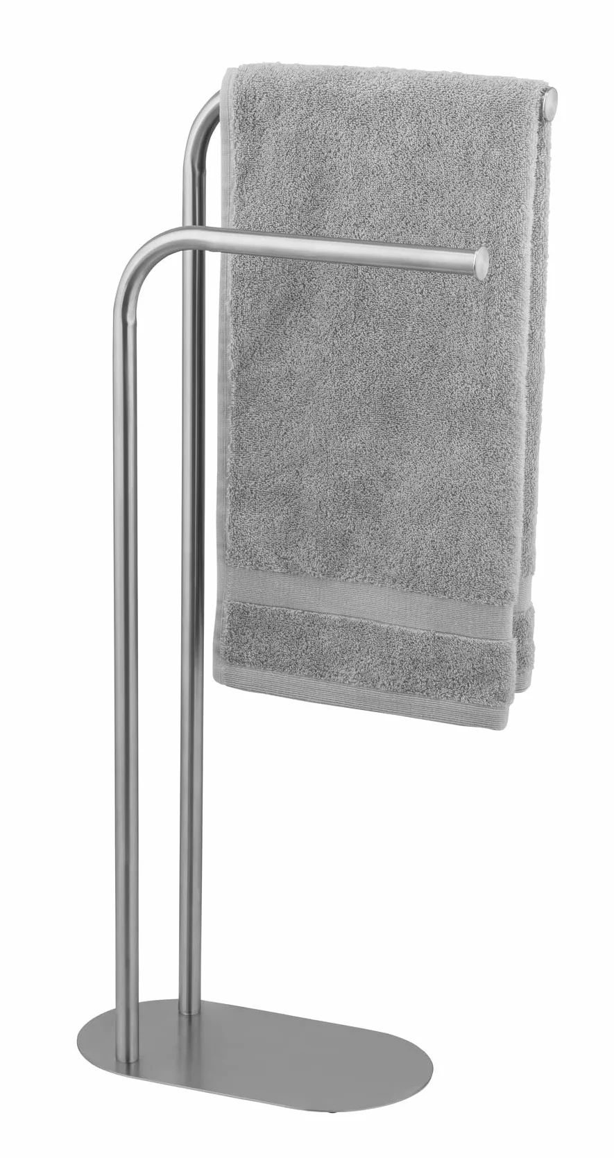 Wenko Portasciugamani MOD. Levante autoportante Design Moderno in Acciaio Inox salvaspazio Metallo Satinato per Bagno 30 x 79 x 17 cm Argento Opaco