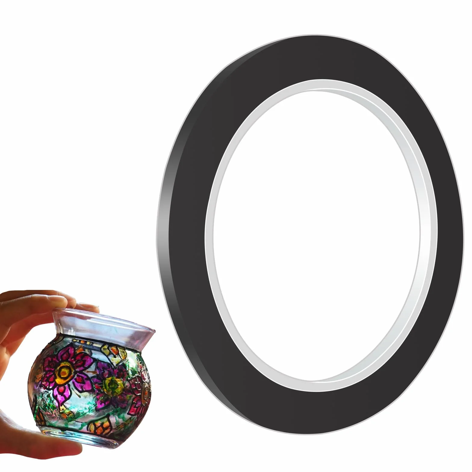 Linee di Piombo per Vetrate Colorate in PET Nero - Decalcomanie e Vernici per Vetri, Adesivi Decorativi per Galleria