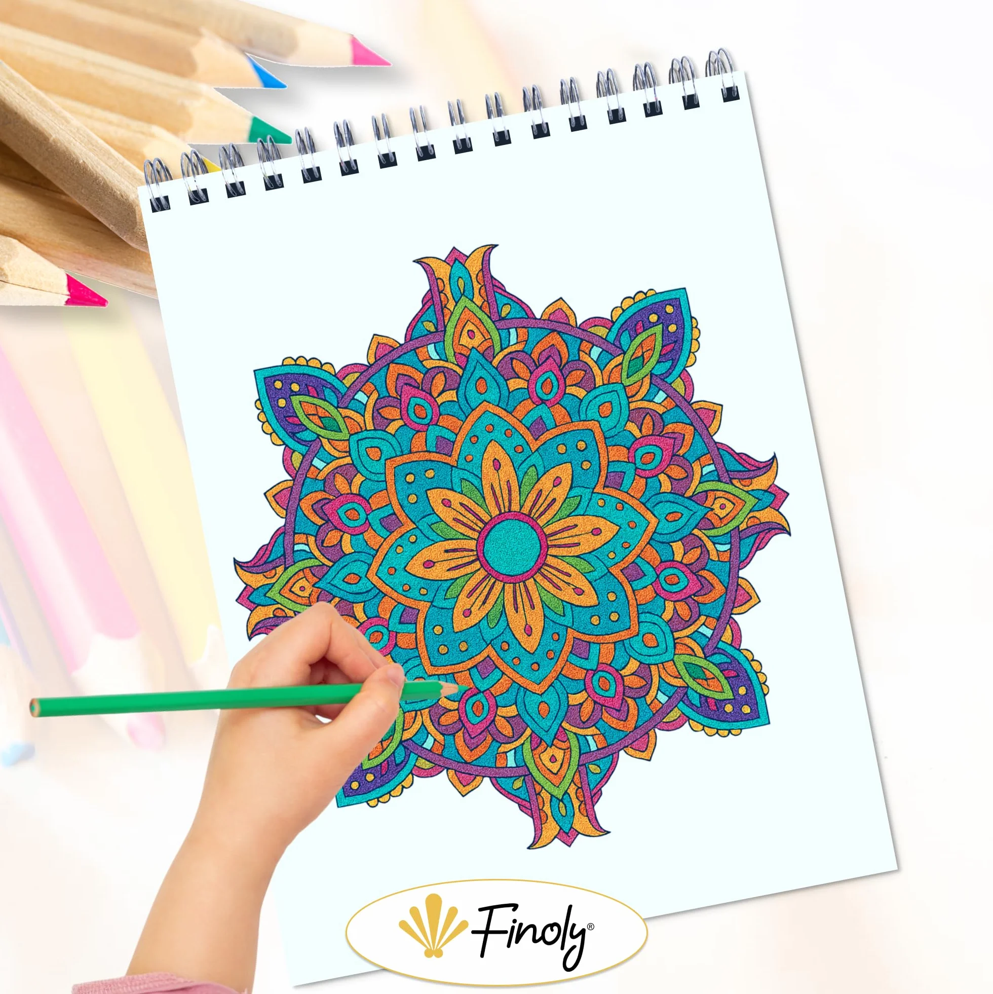 Libro mandala da colorare per adulti A4 30 illustrazioni originali Carta Premium Rilegatura a spirale Volume 1